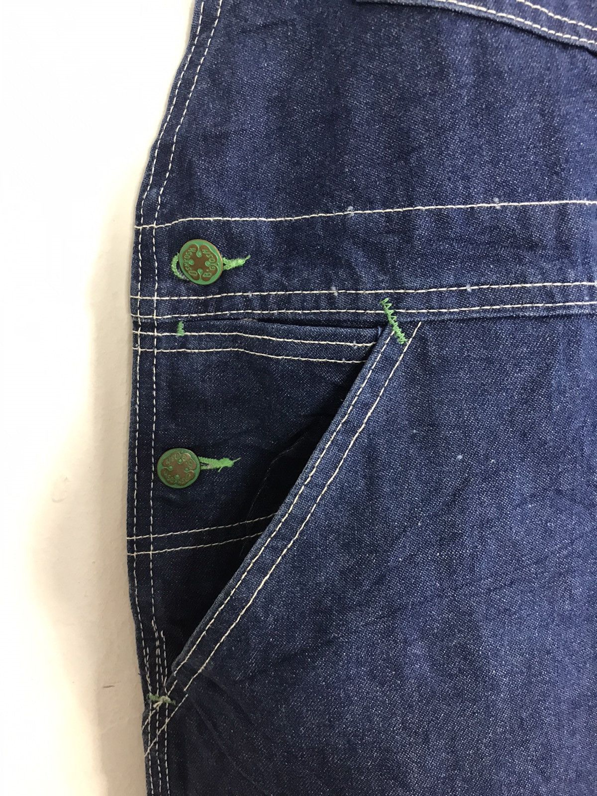 Oshkosh × Vintage Oshkosh Vestbak Coverall Indigo Denim PantWorkwear Carpente Size US 37 - 4 Thumbnail