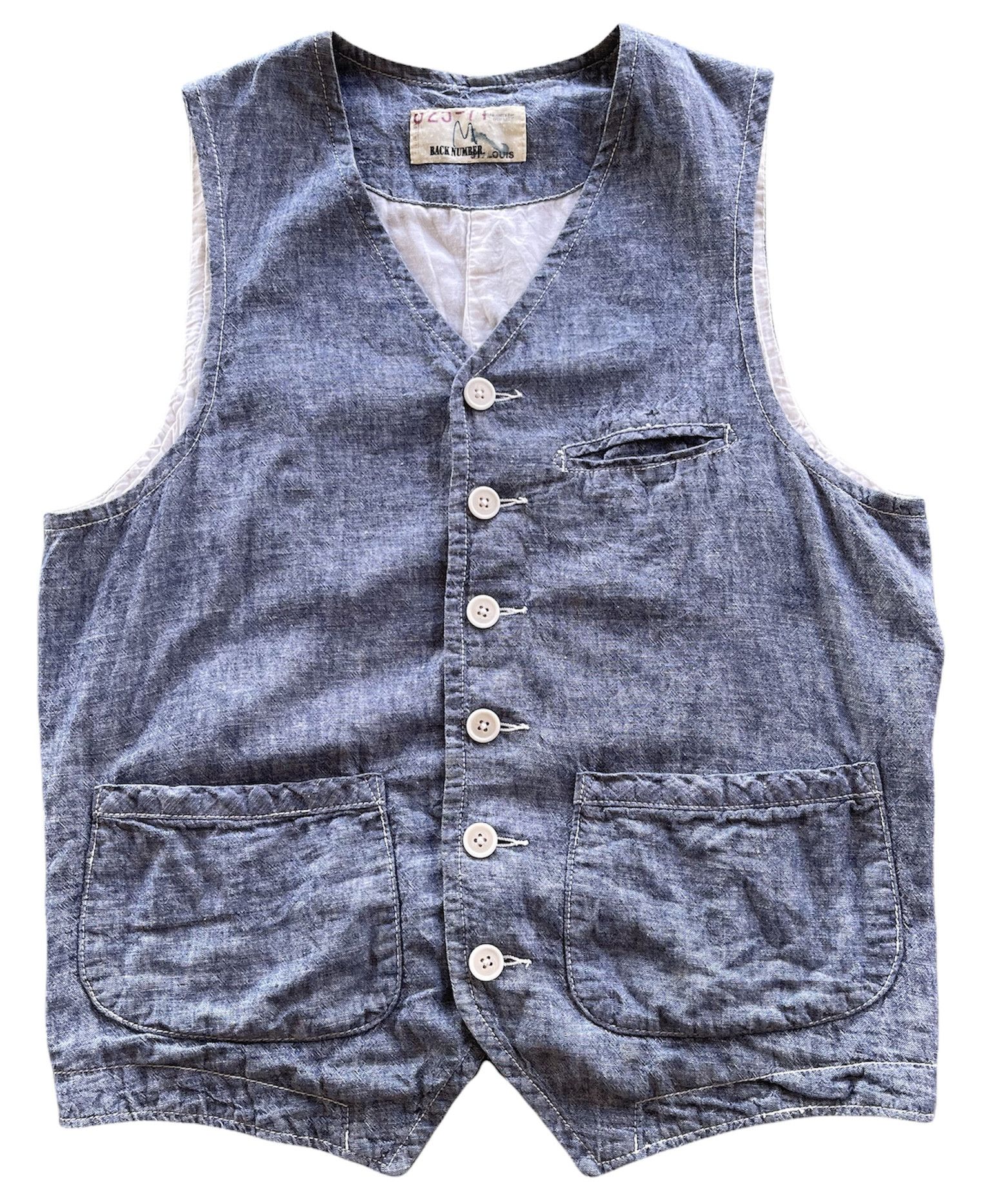 Japanese Brand BACK NUMBER VEST JAPAN Size 36S - 1 Thumbnail