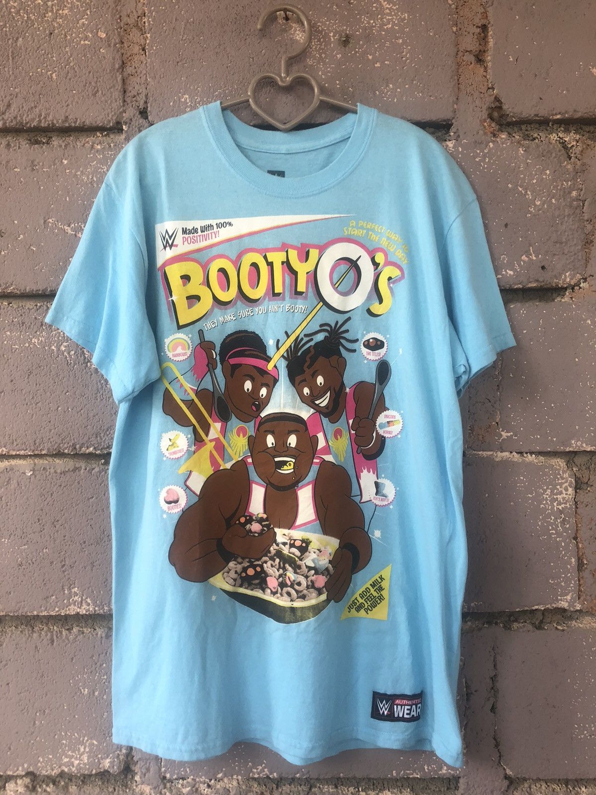 image of Booty O’S Wwe Authentic Wear Shirt in Blue, Men's (Size Medium)