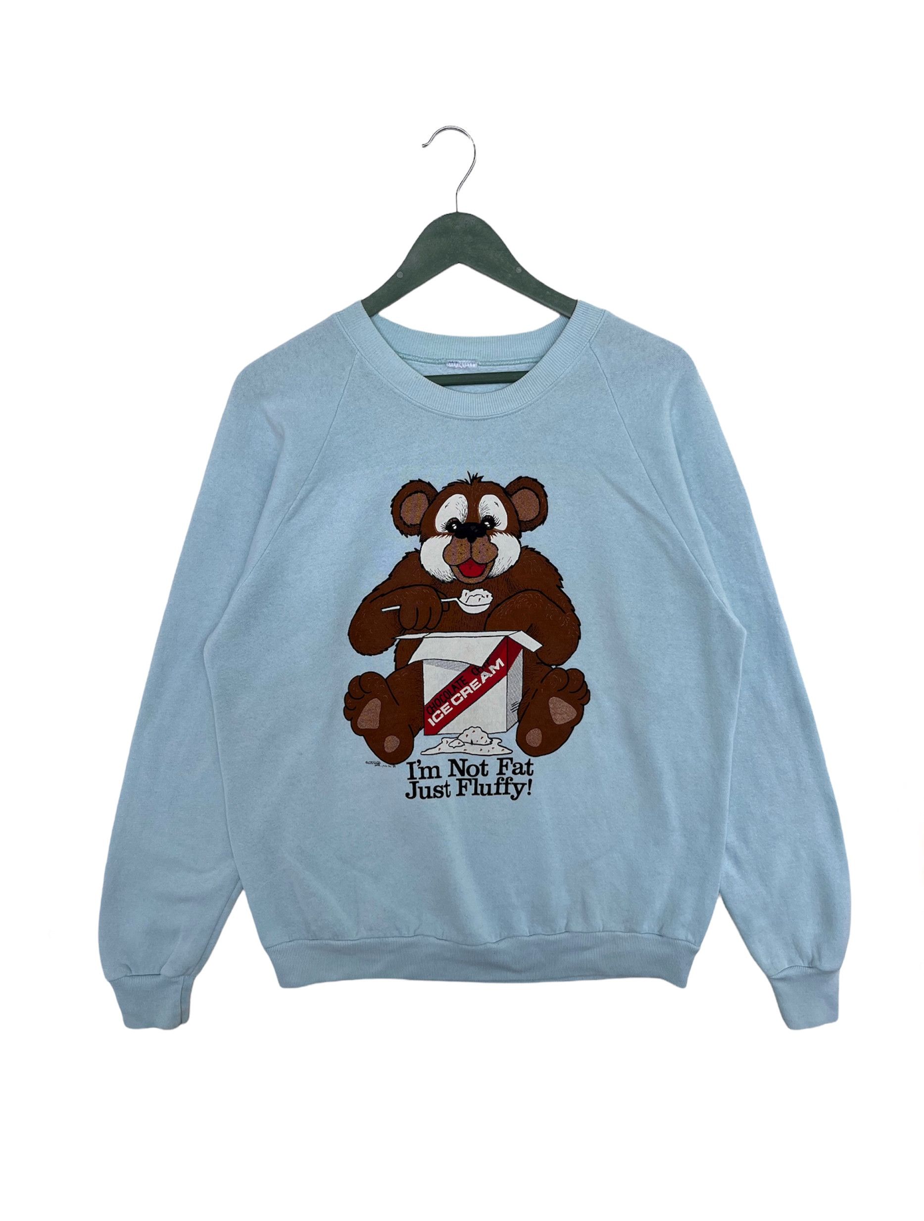 Vintage Vintage 1988 Im Not Fat Just Fluffy Bear Sweatshirt Size US M / EU 48-50 / 2 - 1 Thumbnail