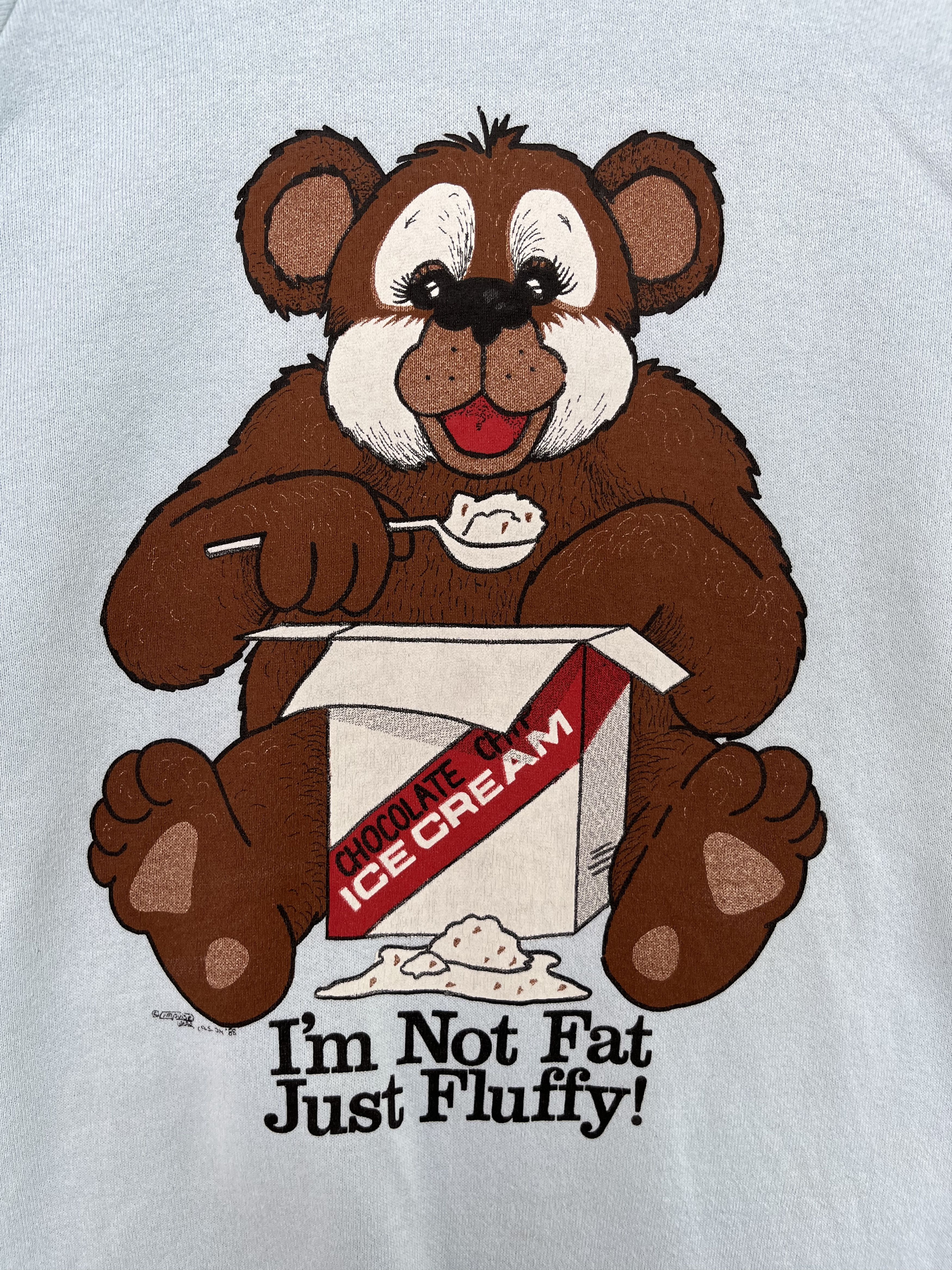 Vintage Vintage 1988 Im Not Fat Just Fluffy Bear Sweatshirt Size US M / EU 48-50 / 2 - 3 Thumbnail
