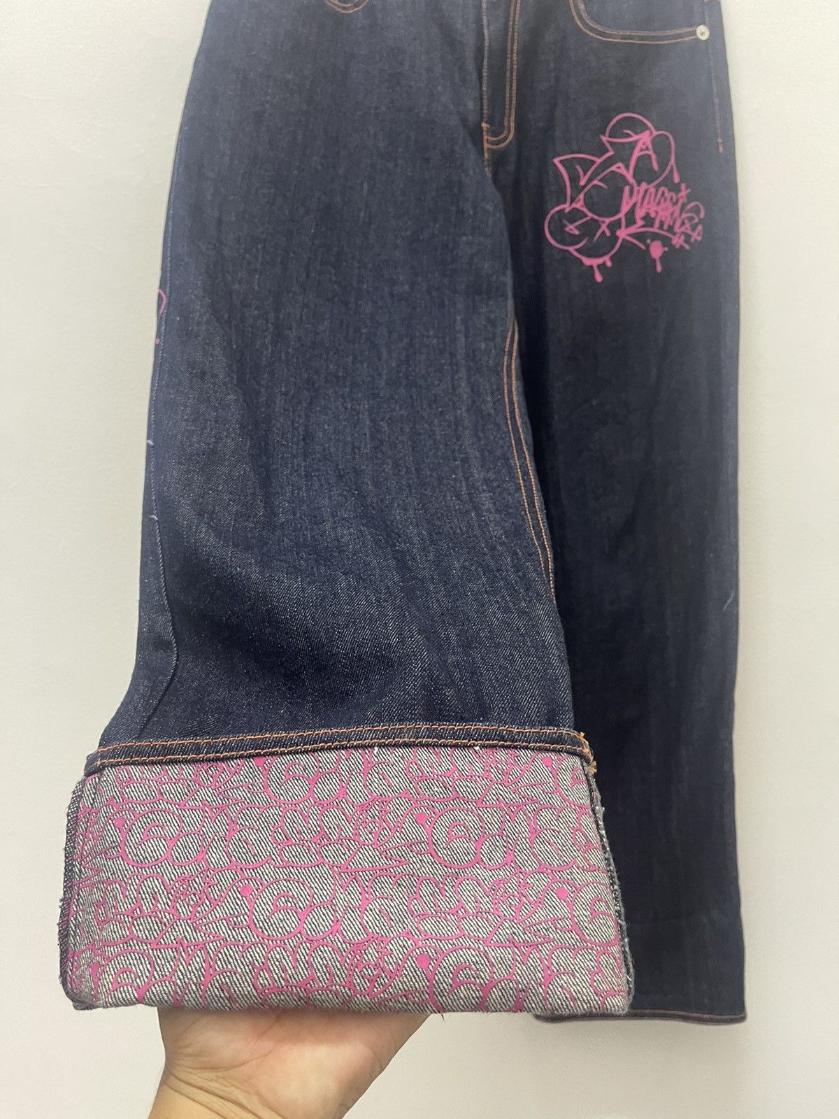Hysteric Glamour Rare Vintage OCTOPUS ARMY Graffiti Pop Art Japan Denim Jeans Size US 31 - 5 Thumbnail