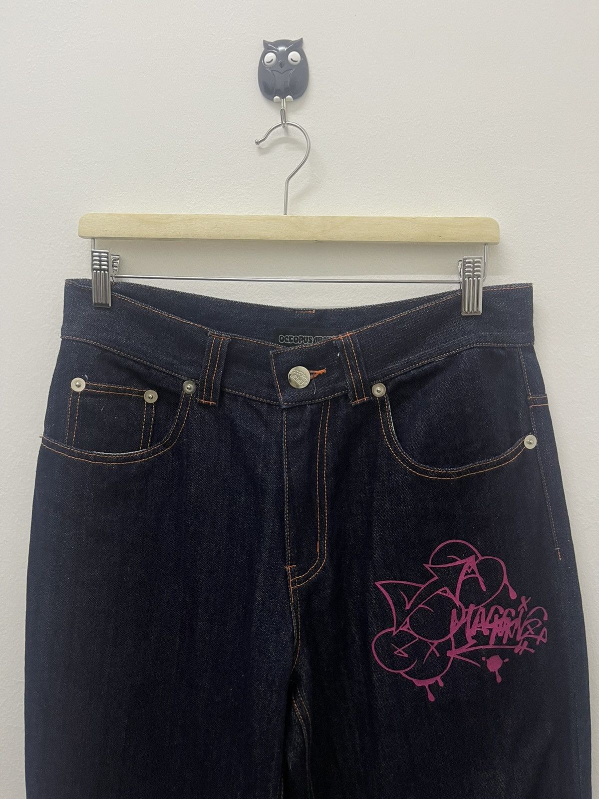 Hysteric Glamour Rare Vintage OCTOPUS ARMY Graffiti Pop Art Japan Denim Jeans Size US 31 - 6 Thumbnail
