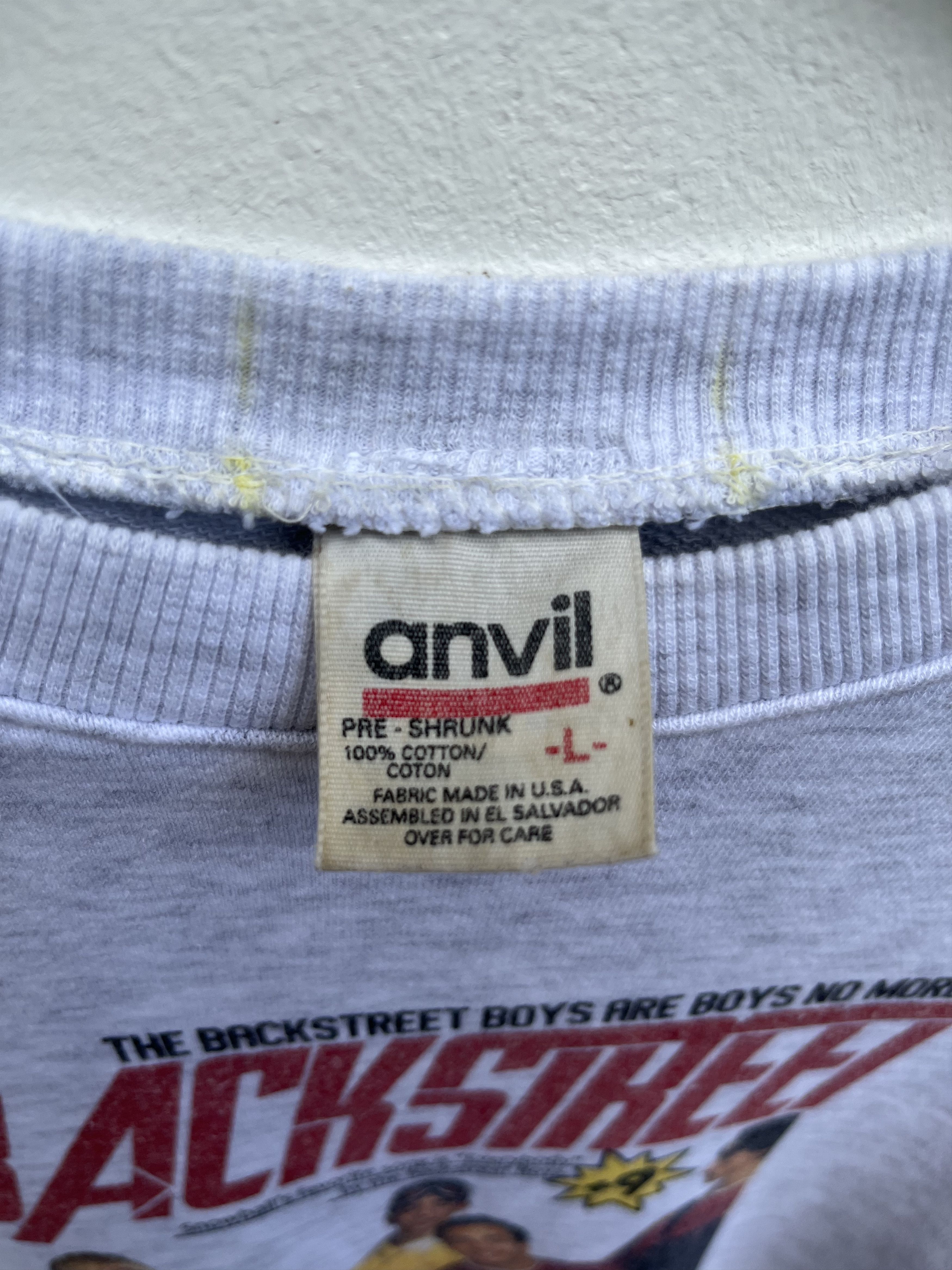 Anvil Vintage 90s The Backstreets Boys Sweatshirt Size US L / EU 52-54 / 3 - 4 Thumbnail