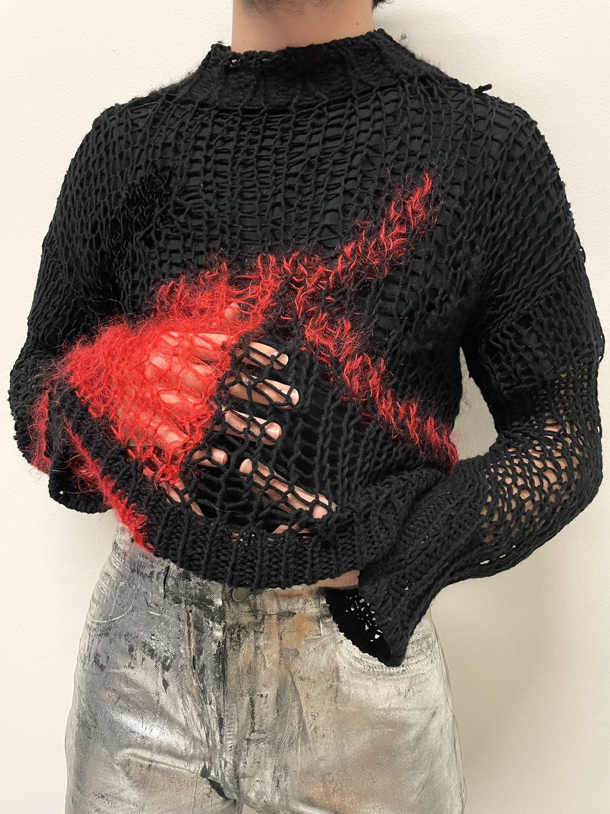 Jean Paul Gaultier FW2007 mohair knit punk asymmetrical sweater archive wool Size US M / EU 48-50 / 2 - 3 Thumbnail
