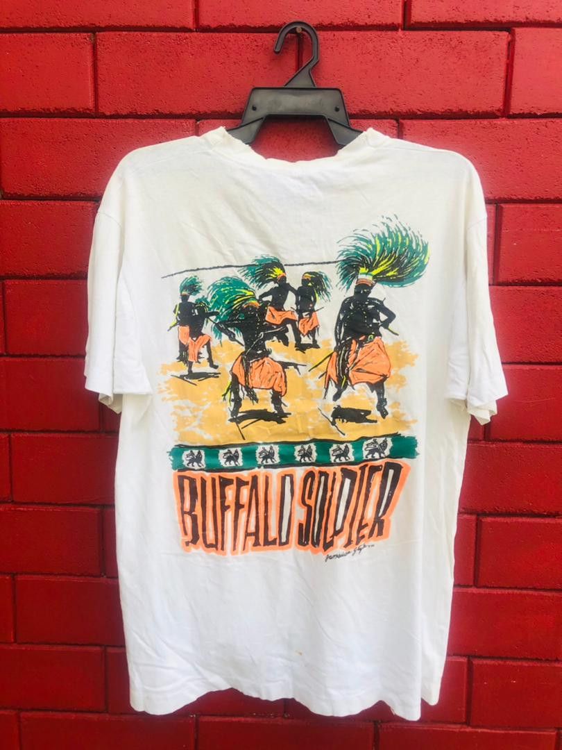 Band Tees × Vintage Vintage Bob Marley Buffalo Soldier Song Streetwear Fashion Size US L / EU 52-54 / 3 - 1 Thumbnail
