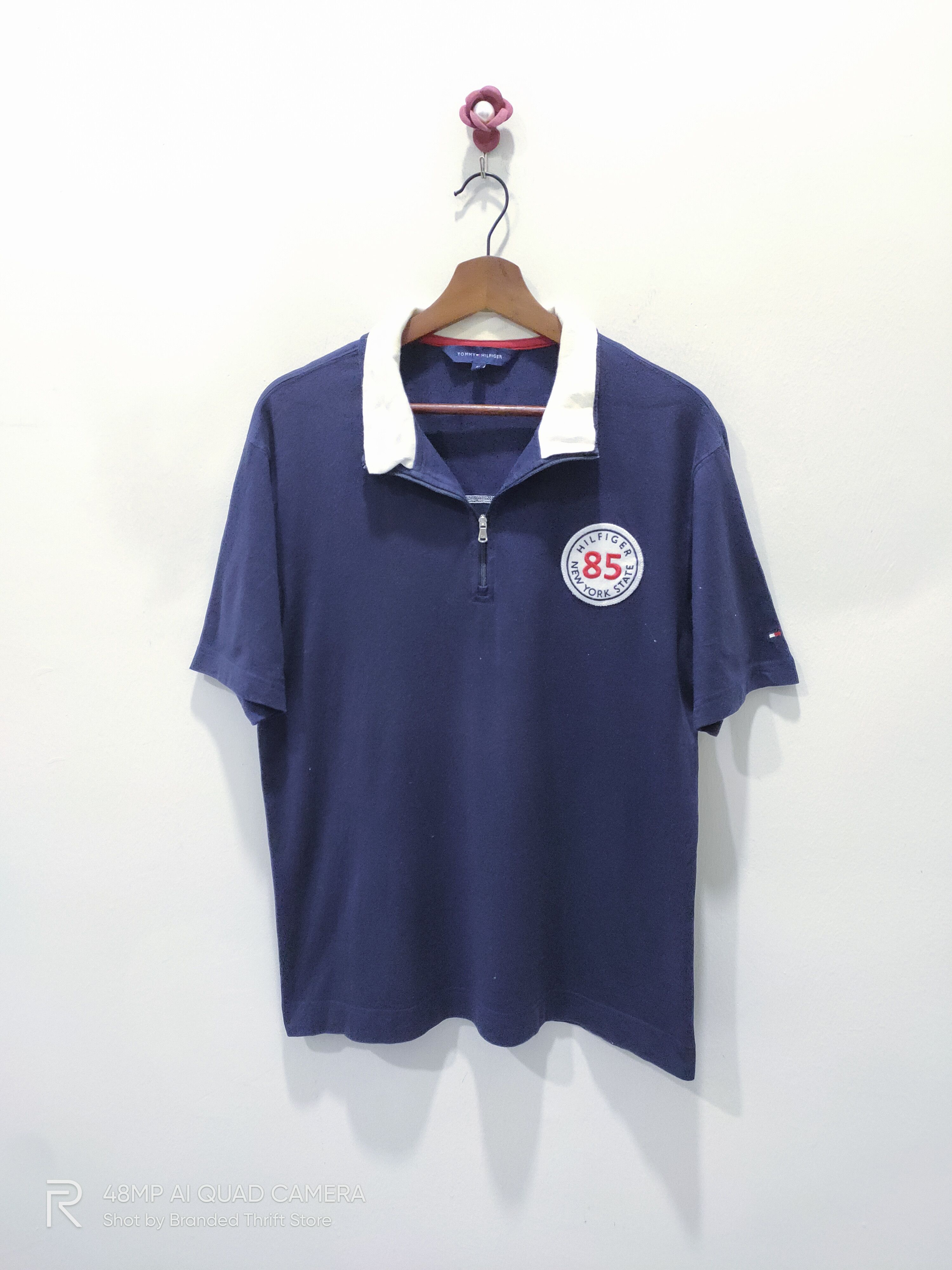 Japanese Brand TOMMY HILFIGER Double Layer Zipper Collar Luxury Polo Shirt Size US M / EU 48-50 / 2 - 2 Thumbnail