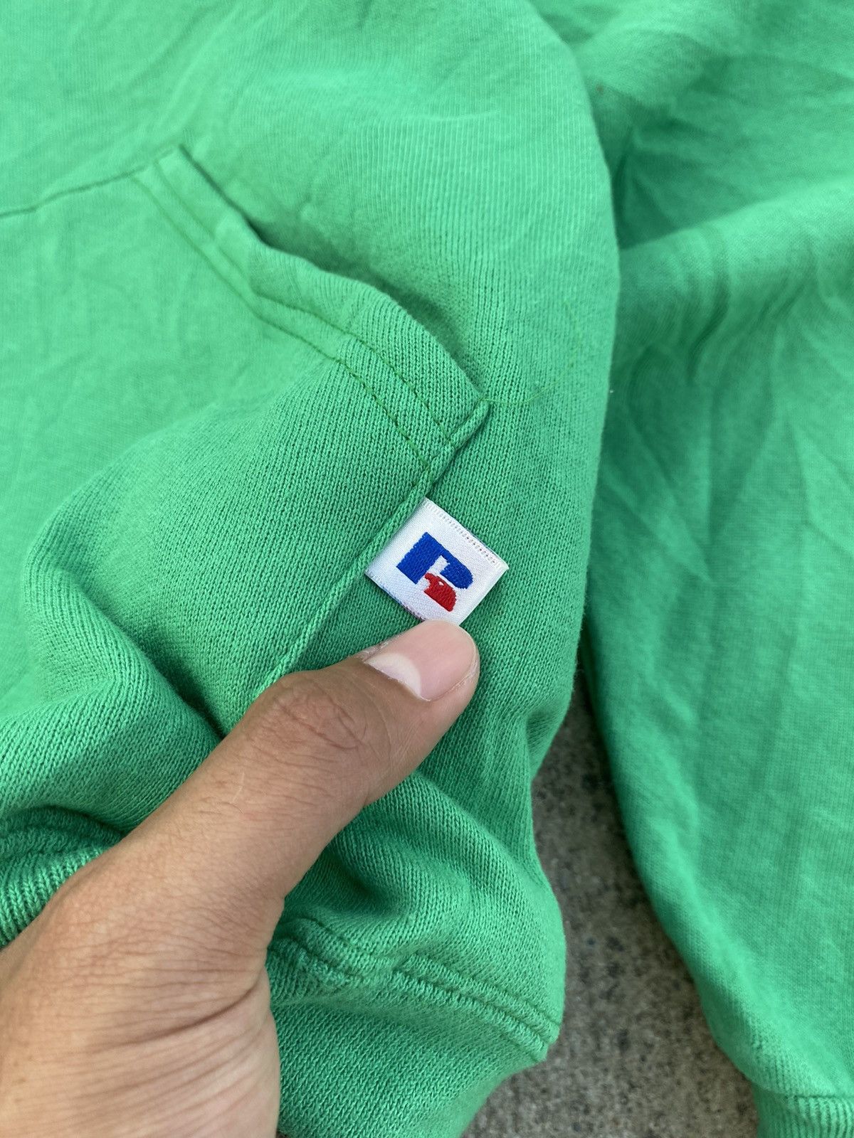 Russell Athletic × Vintage Vintage 90s Russell Athletic Hoodie light Green Size US S / EU 44-46 / 1 - 4 Thumbnail