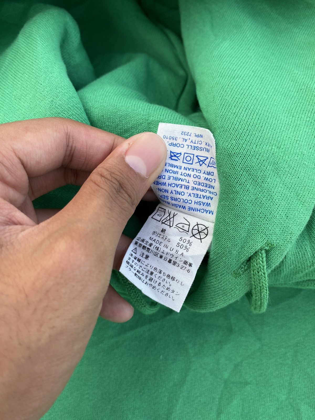Russell Athletic × Vintage Vintage 90s Russell Athletic Hoodie light Green Size US S / EU 44-46 / 1 - 6 Thumbnail