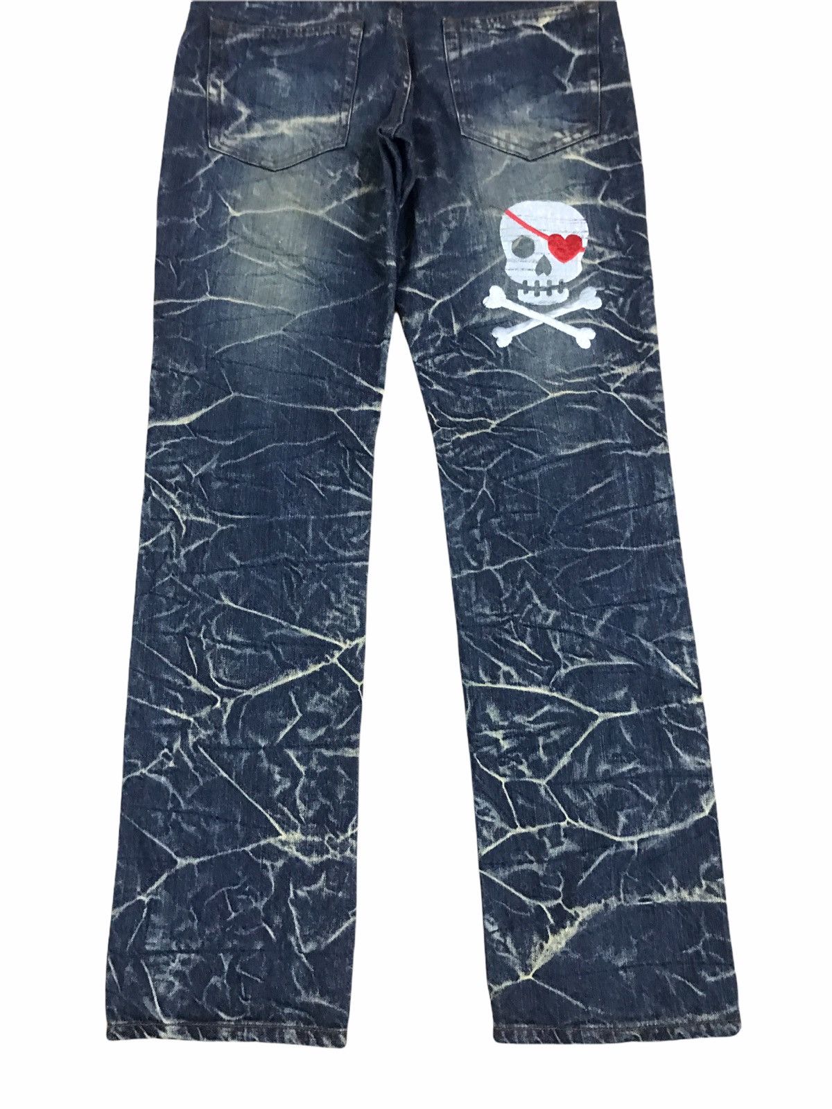 Japanese Brand Japanese Brand Sun Lucas Distressed Embroidered Skull Jeans Size US 30 / EU 46 - 7 Thumbnail