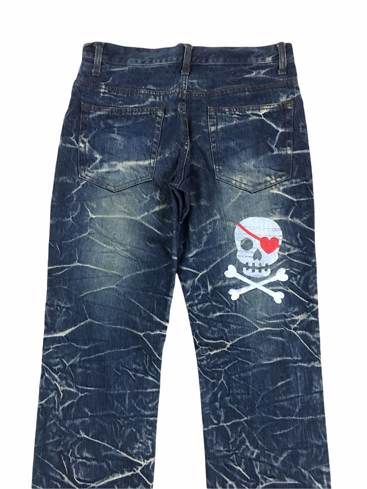 Japanese Brand Japanese Brand Sun Lucas Distressed Embroidered Skull Jeans Size US 30 / EU 46 - 4 Thumbnail