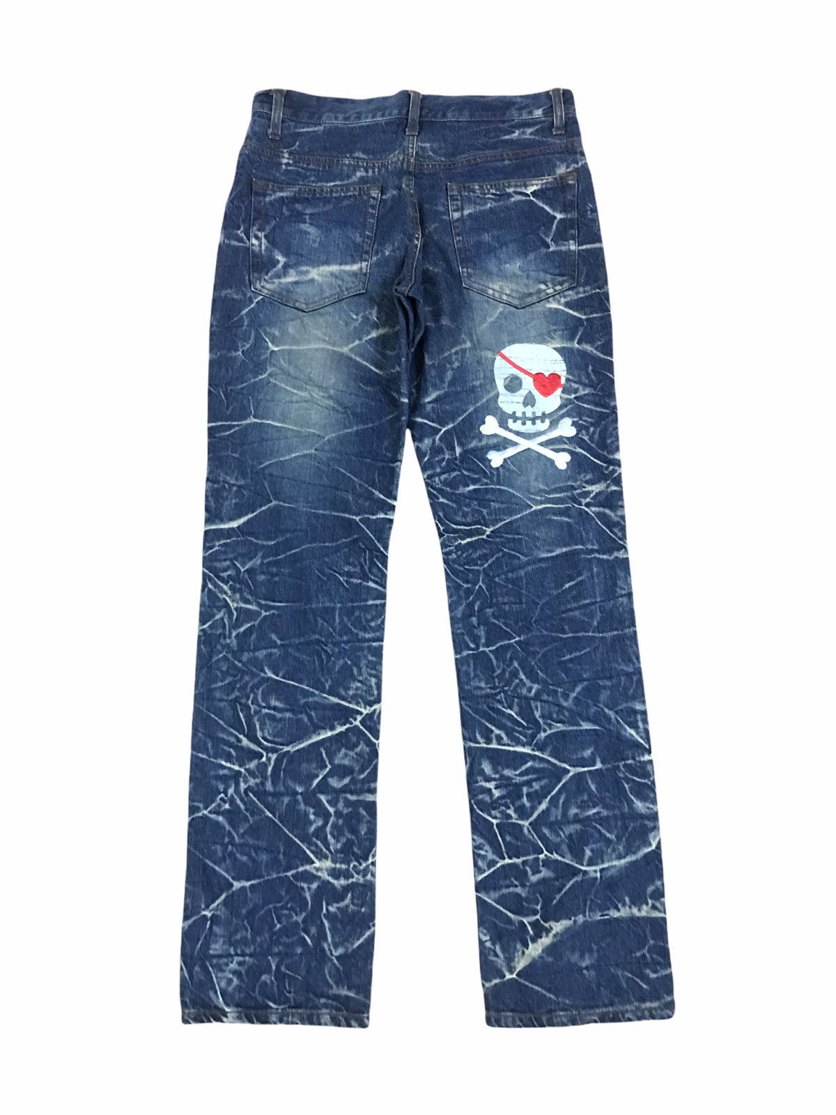 Japanese Brand Japanese Brand Sun Lucas Distressed Embroidered Skull Jeans Size US 30 / EU 46 - 2 Thumbnail