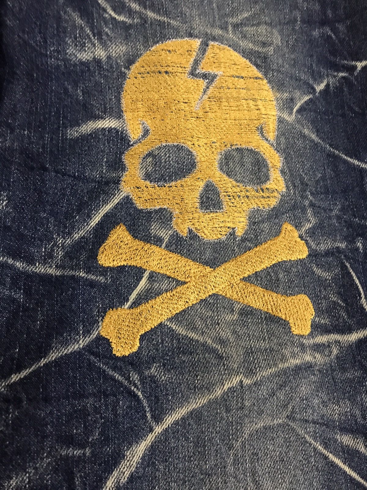 Japanese Brand Japanese Brand Sun Lucas Distressed Embroidered Skull Jeans Size US 30 / EU 46 - 8 Thumbnail