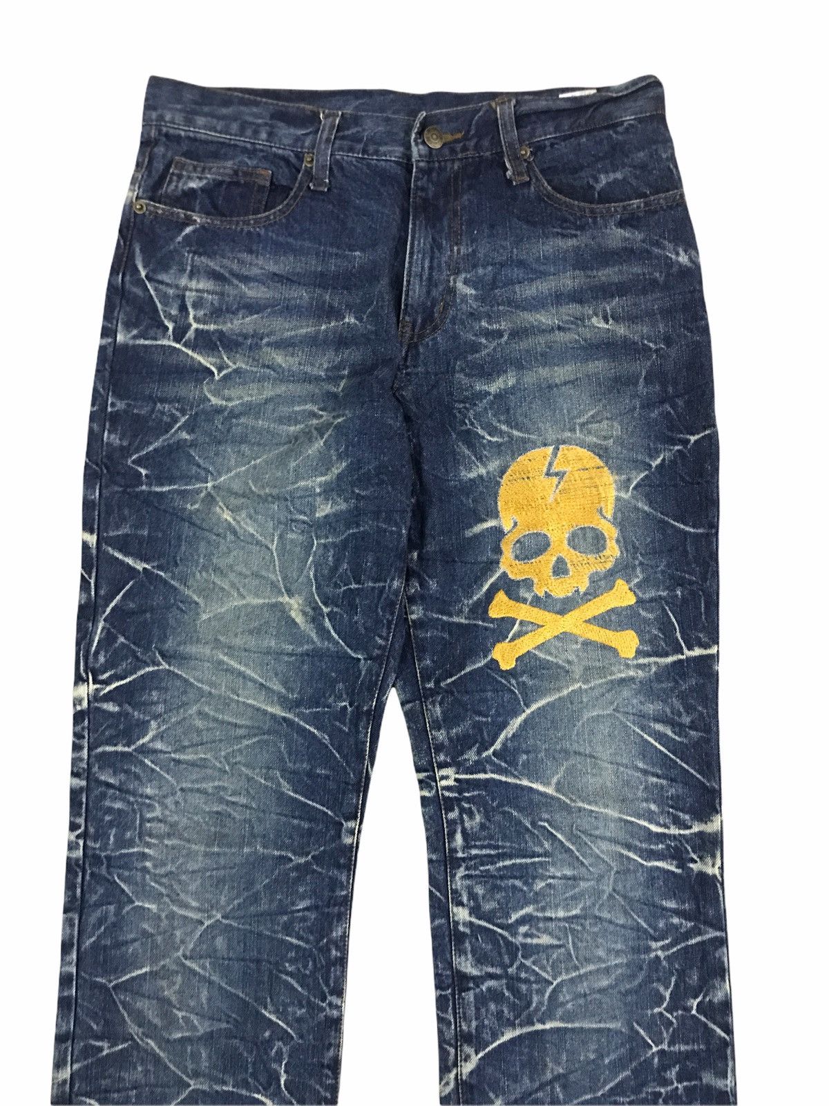 Japanese Brand Japanese Brand Sun Lucas Distressed Embroidered Skull Jeans Size US 30 / EU 46 - 3 Thumbnail
