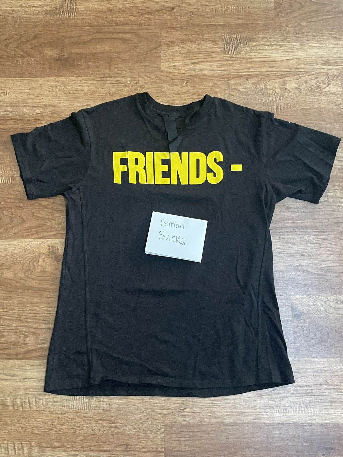 image of Vlone Friends Tee Black And Yellow, Men's (Size Medium)