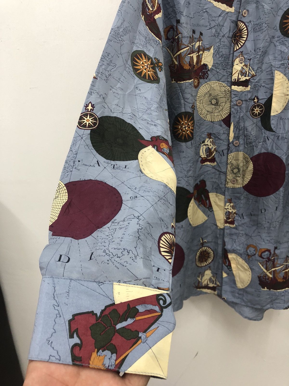 Japanese Brand Vintage SILK CLUB Full All Over Print Royalty Baroque Shirt Size US L / EU 52-54 / 3 - 3 Thumbnail