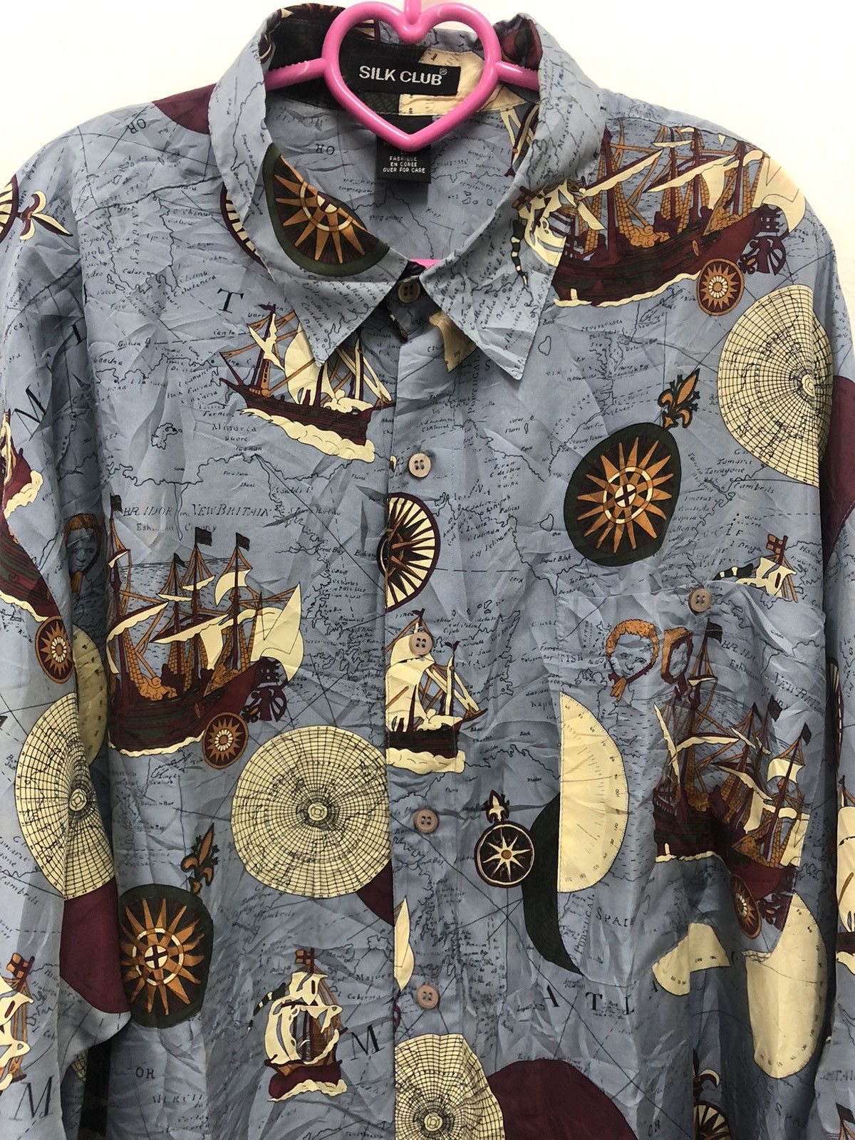 Japanese Brand Vintage SILK CLUB Full All Over Print Royalty Baroque Shirt Size US L / EU 52-54 / 3 - 2 Thumbnail
