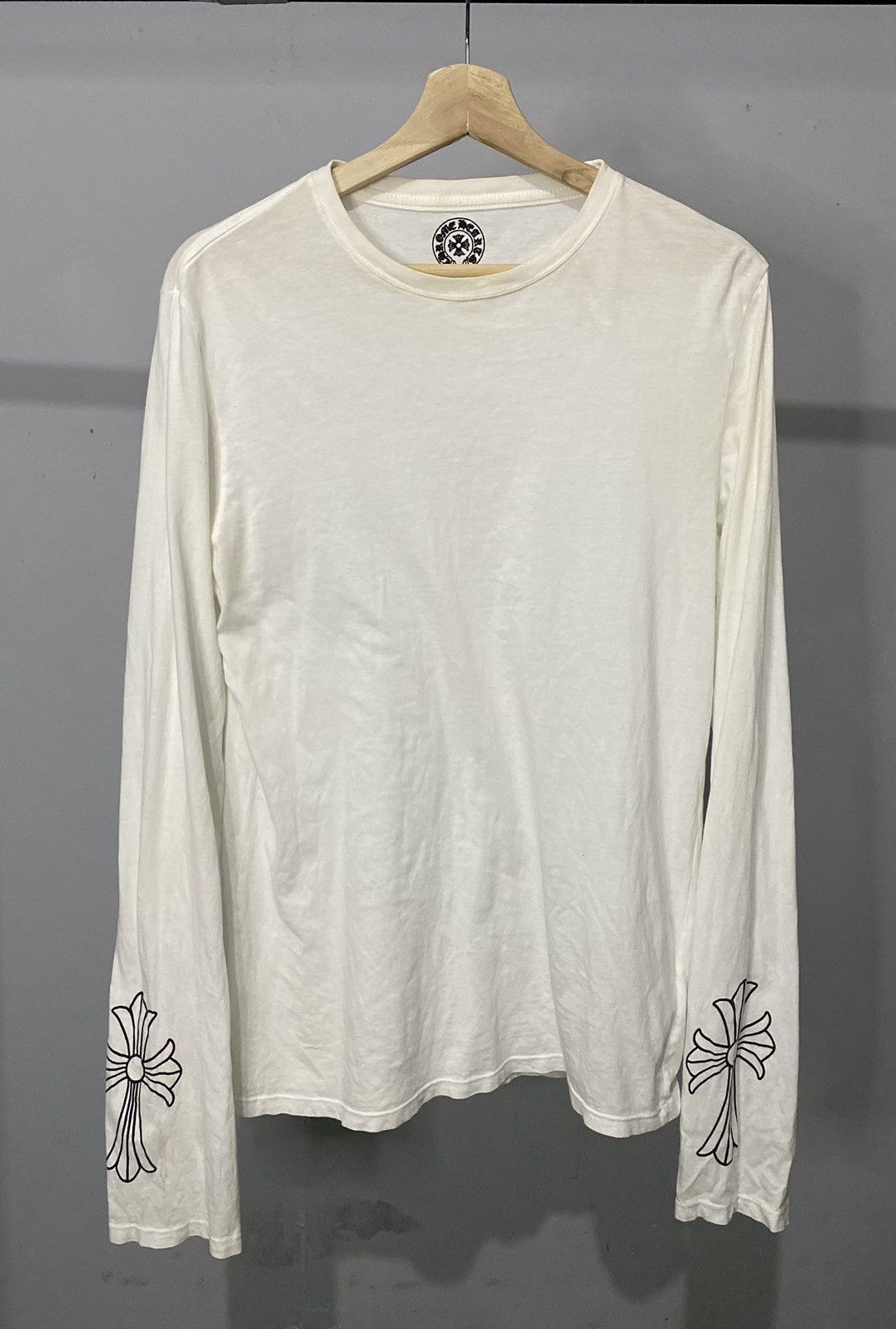 image of Chrome Hearts Longsleeve in White, Men's (Size Small)