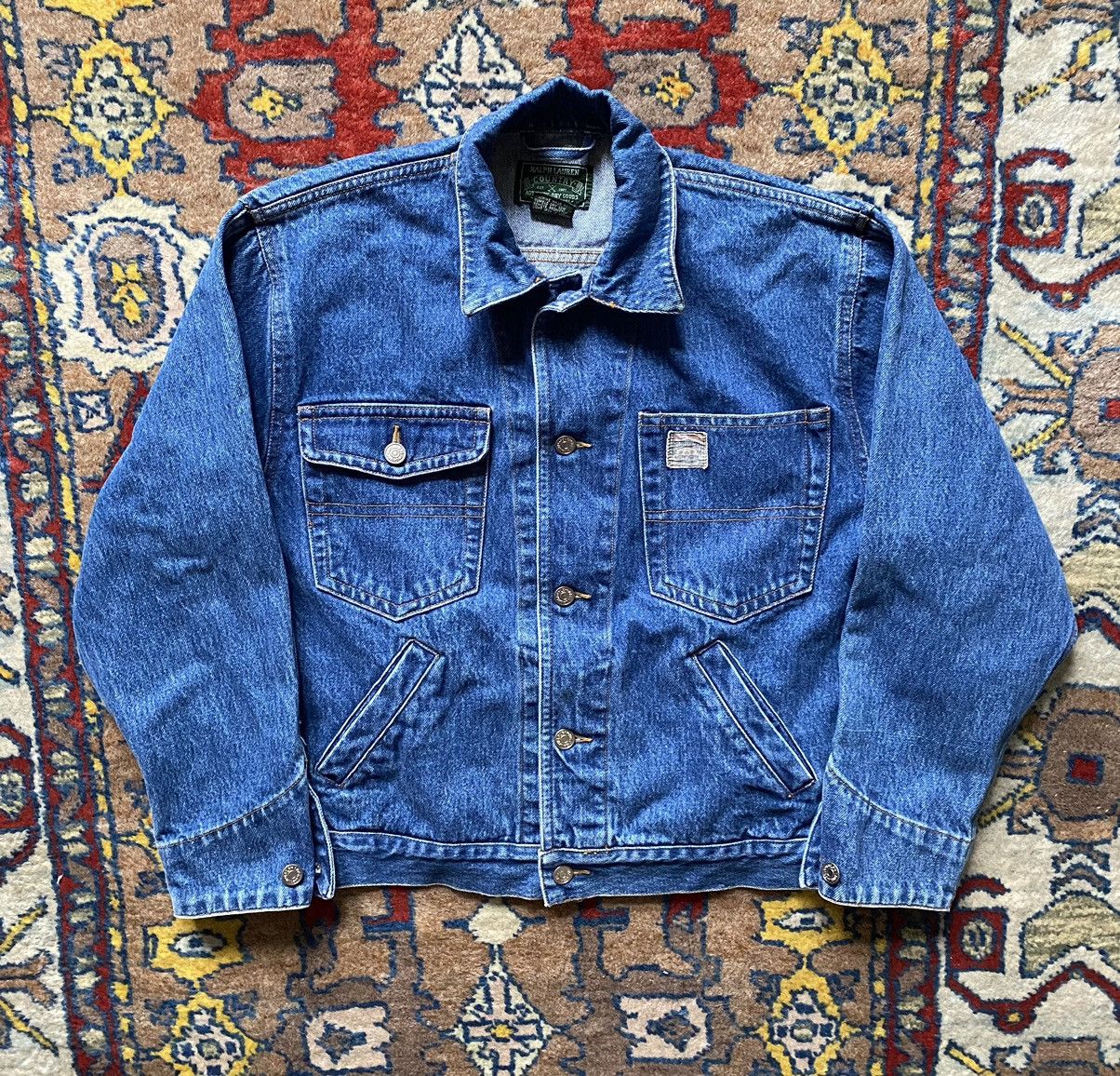 VNTG Polo Ralph Lauren (XL) 1992 Sundance Rodeo Stampede Cowboy Denim  Jacket