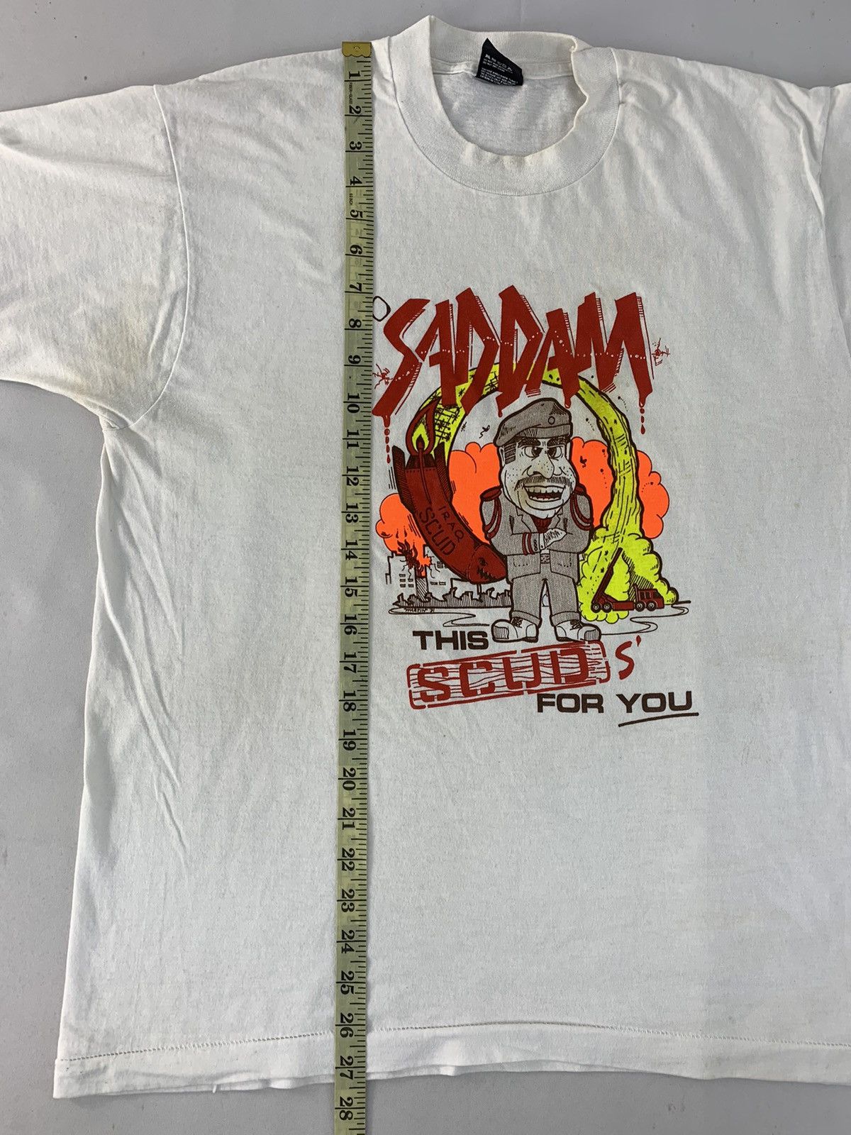 Vintage 90s Saddam Hussein This Scud’s For You Iraqi Leader Tee Size US L / EU 52-54 / 3 - 7 Thumbnail