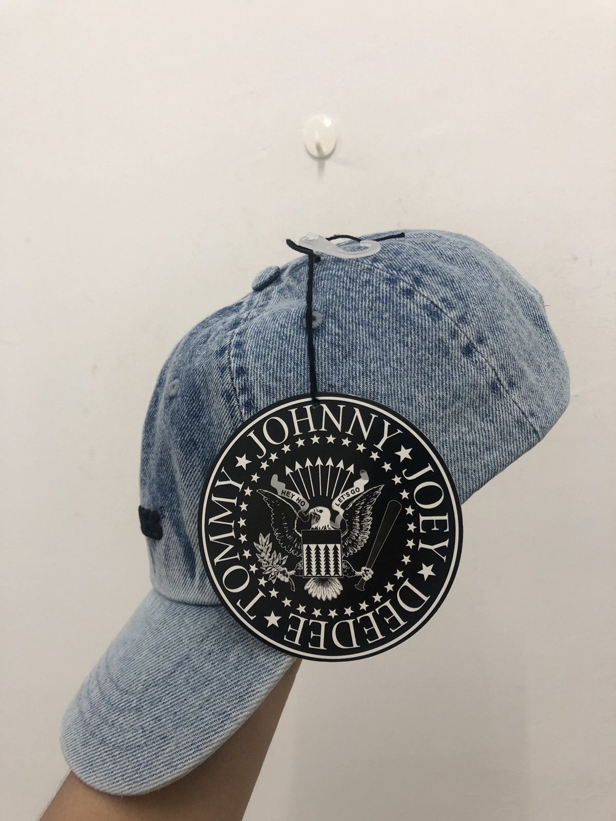 Jean Rare RAMONES Acid Wash Distressed Jeans Trucker Cap Size ONE SIZE - 4 Thumbnail