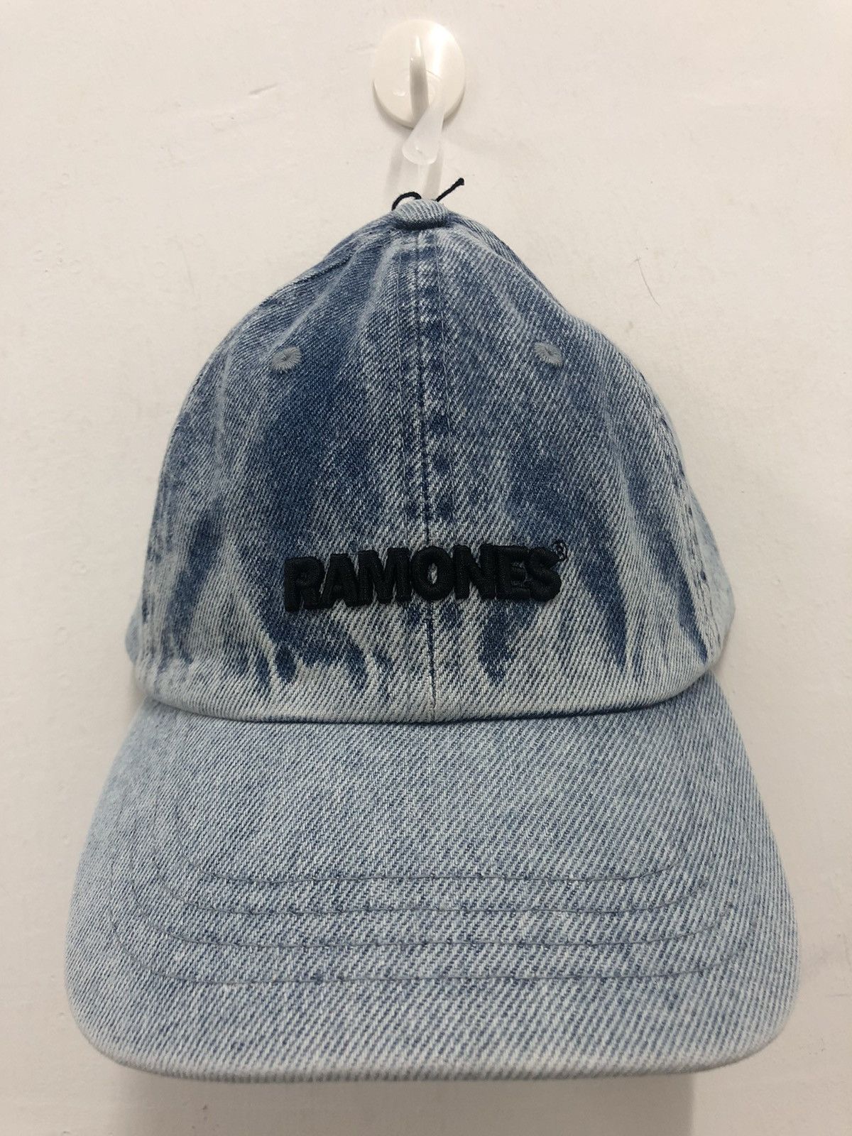 Jean Rare RAMONES Acid Wash Distressed Jeans Trucker Cap Size ONE SIZE - 2 Thumbnail