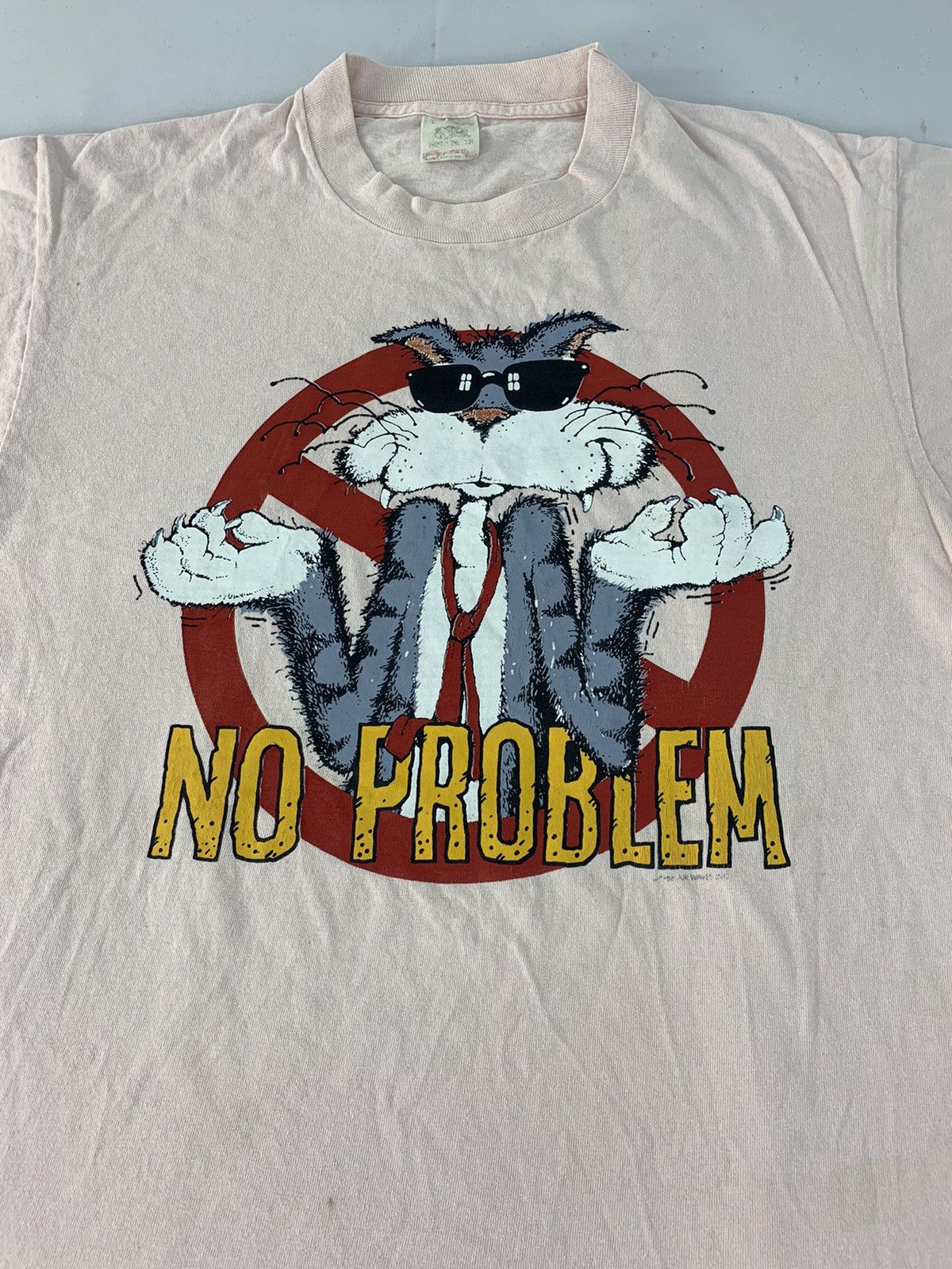 Fruit Of The Loom 90s Fruit Of The Loom No Problem Cat Screen Printed Tee Size US L / EU 52-54 / 3 - 2 Thumbnail