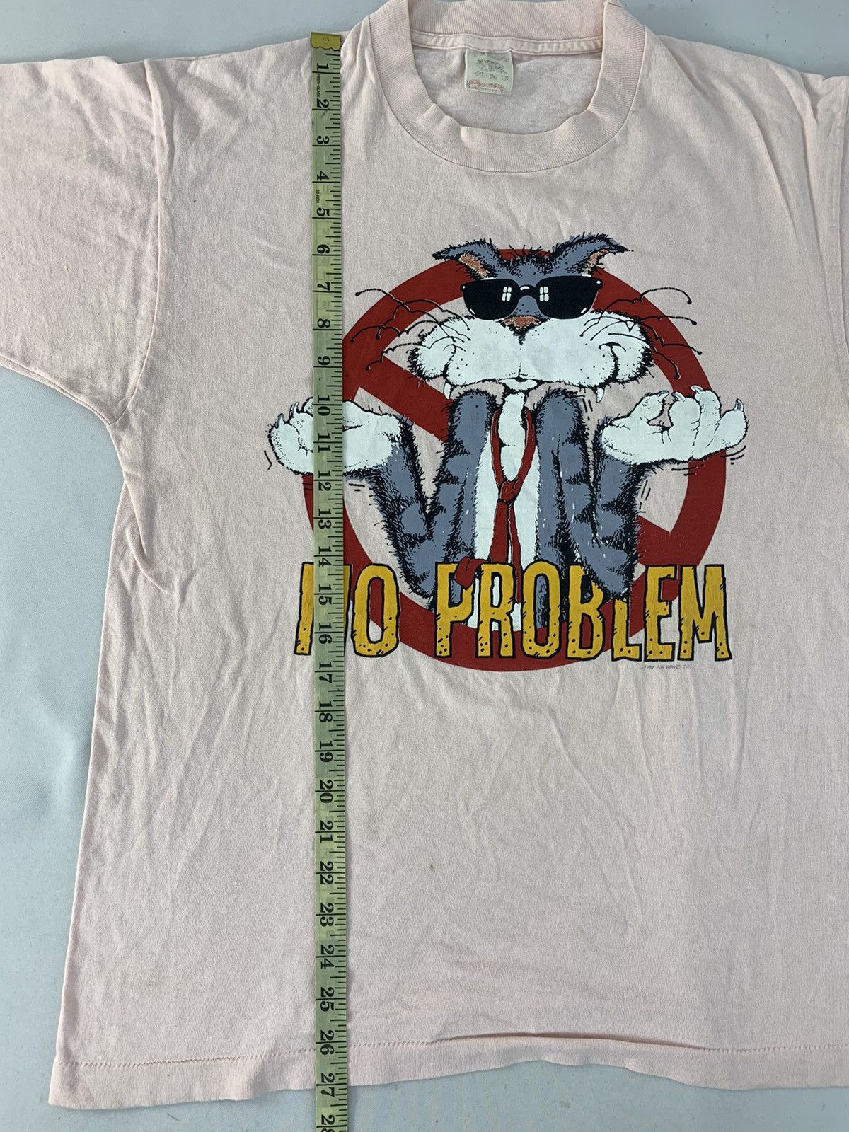 Fruit Of The Loom 90s Fruit Of The Loom No Problem Cat Screen Printed Tee Size US L / EU 52-54 / 3 - 7 Thumbnail
