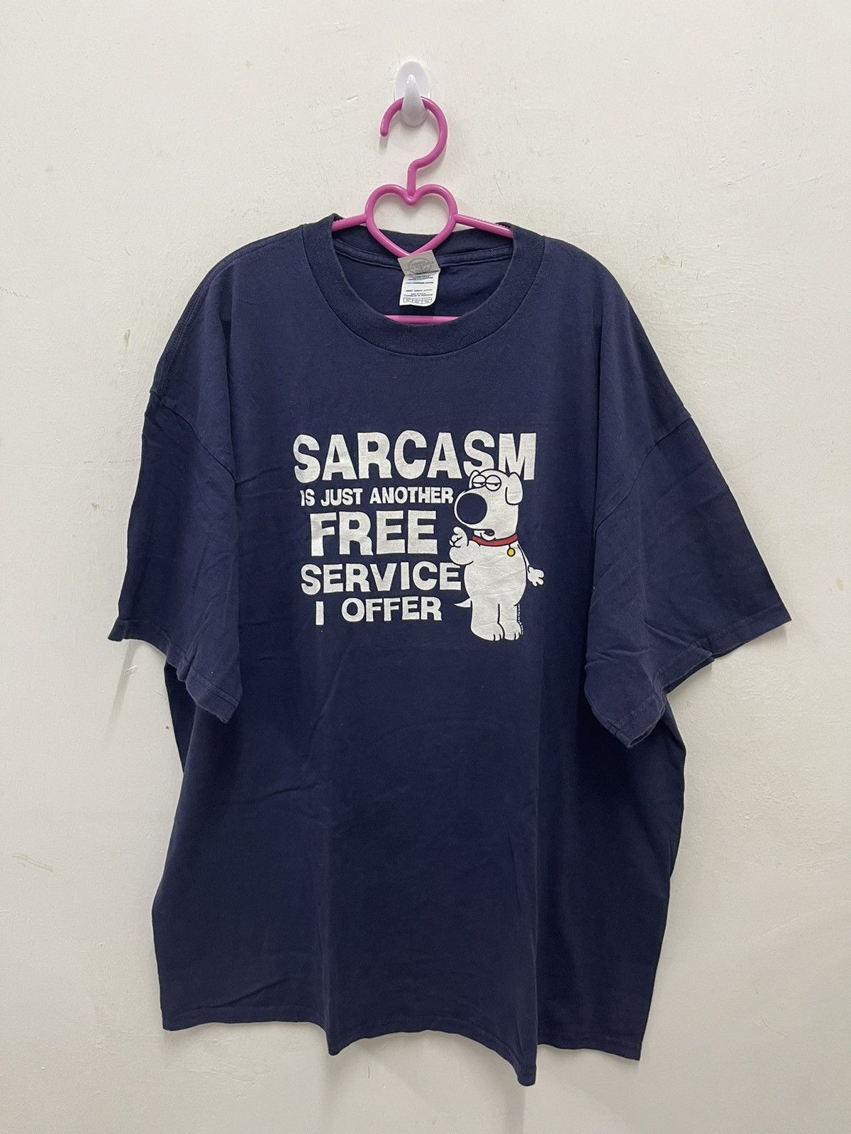 image of Movie x Vintage Sarcasm Family Guy Brian Griffin Fox Shirt in Blue Black, Men's (Size XL)