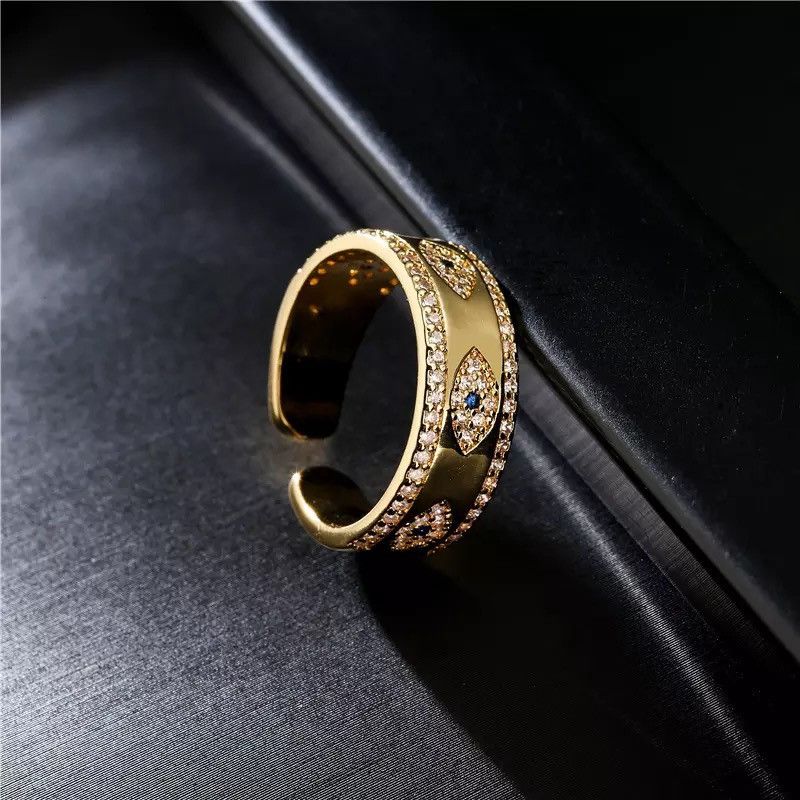 Jewelry × Vintage Evil Eye Design Open Ring Size ONE SIZE - 3 Thumbnail
