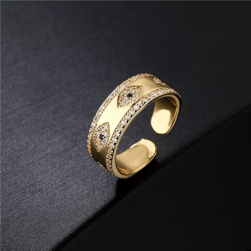 Jewelry × Vintage Evil Eye Design Open Ring Size ONE SIZE - 2 Thumbnail