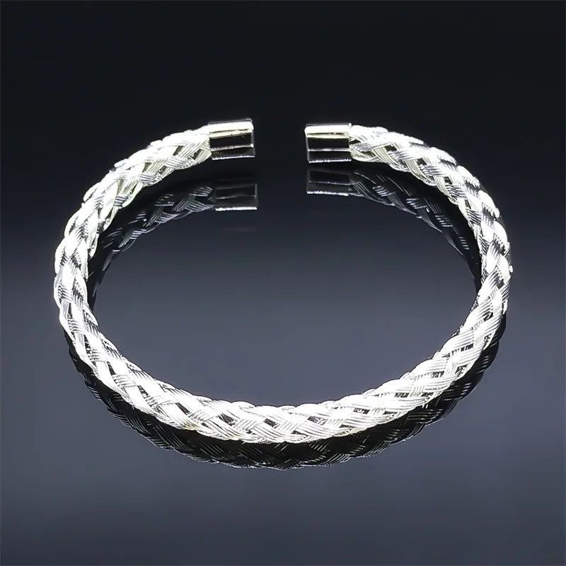 Jewelry Braid Stainless Steel Woven Bracelet Size ONE SIZE - 3 Thumbnail