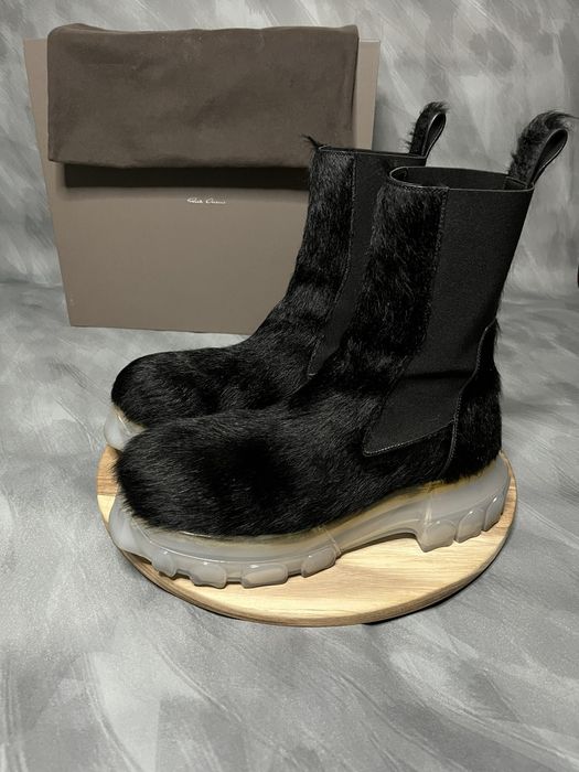 Rick Owens Black Beatle Bozo Tractor Boots | Grailed