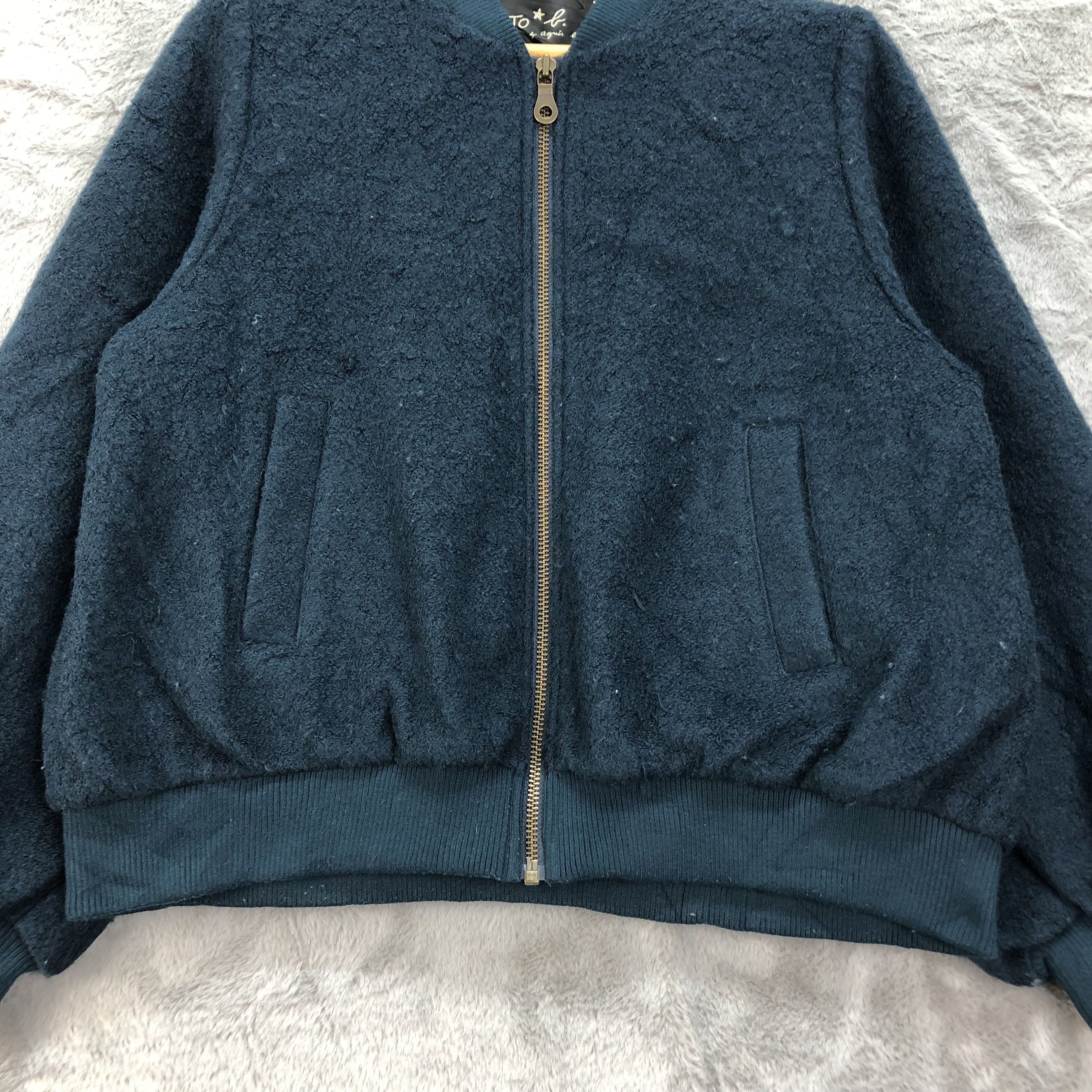 agnes b. Agnes B. Wool Bomber Jacket #4490-156 Size XS / US 0-2 / IT 36-38 - 3 Thumbnail