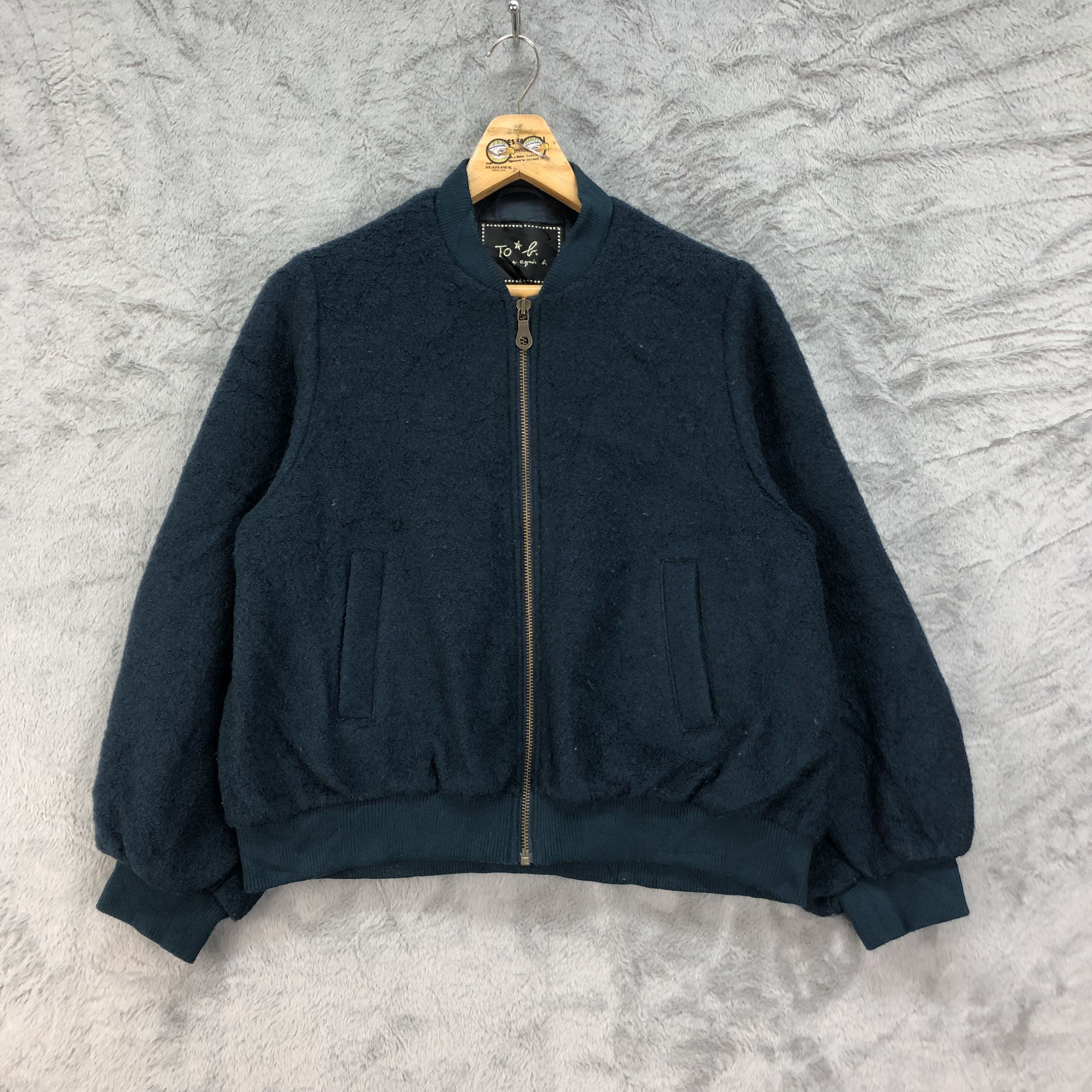 agnes b. Agnes B. Wool Bomber Jacket #4490-156 Size XS / US 0-2 / IT 36-38 - 1 Thumbnail