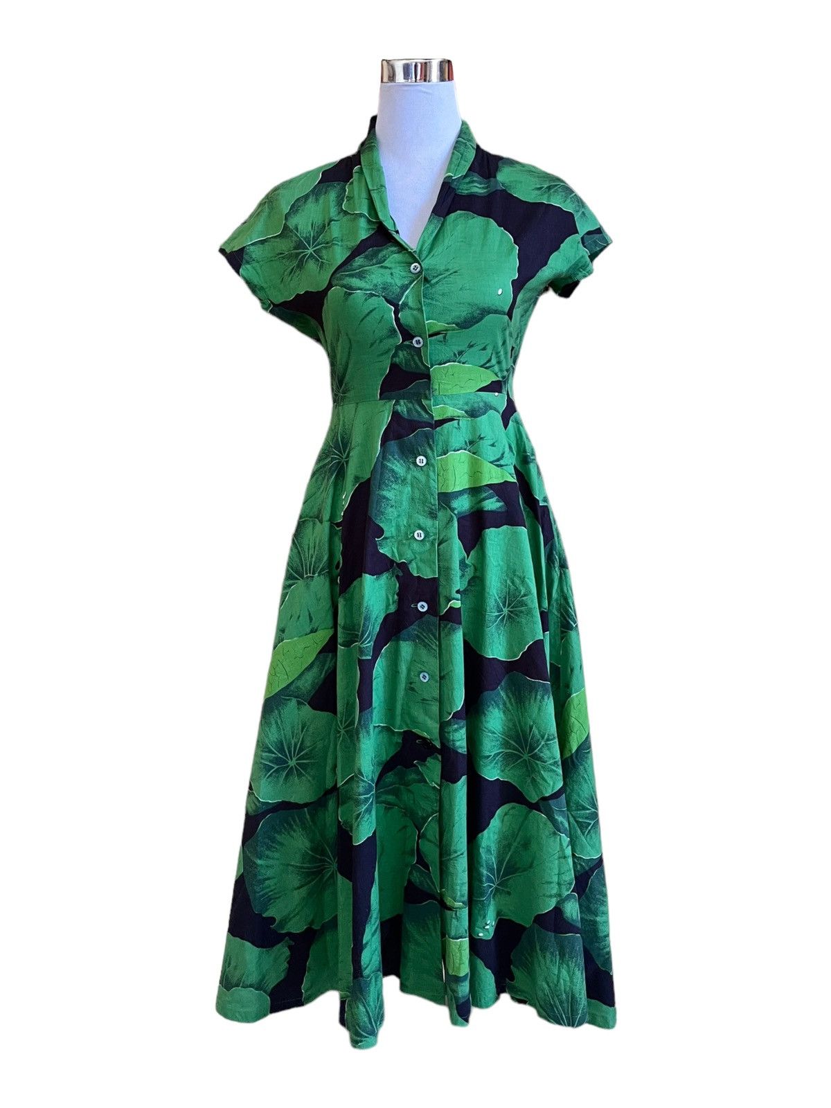 Kenzo Paris Abstract Design With Pockets Flowy Maxi Dress