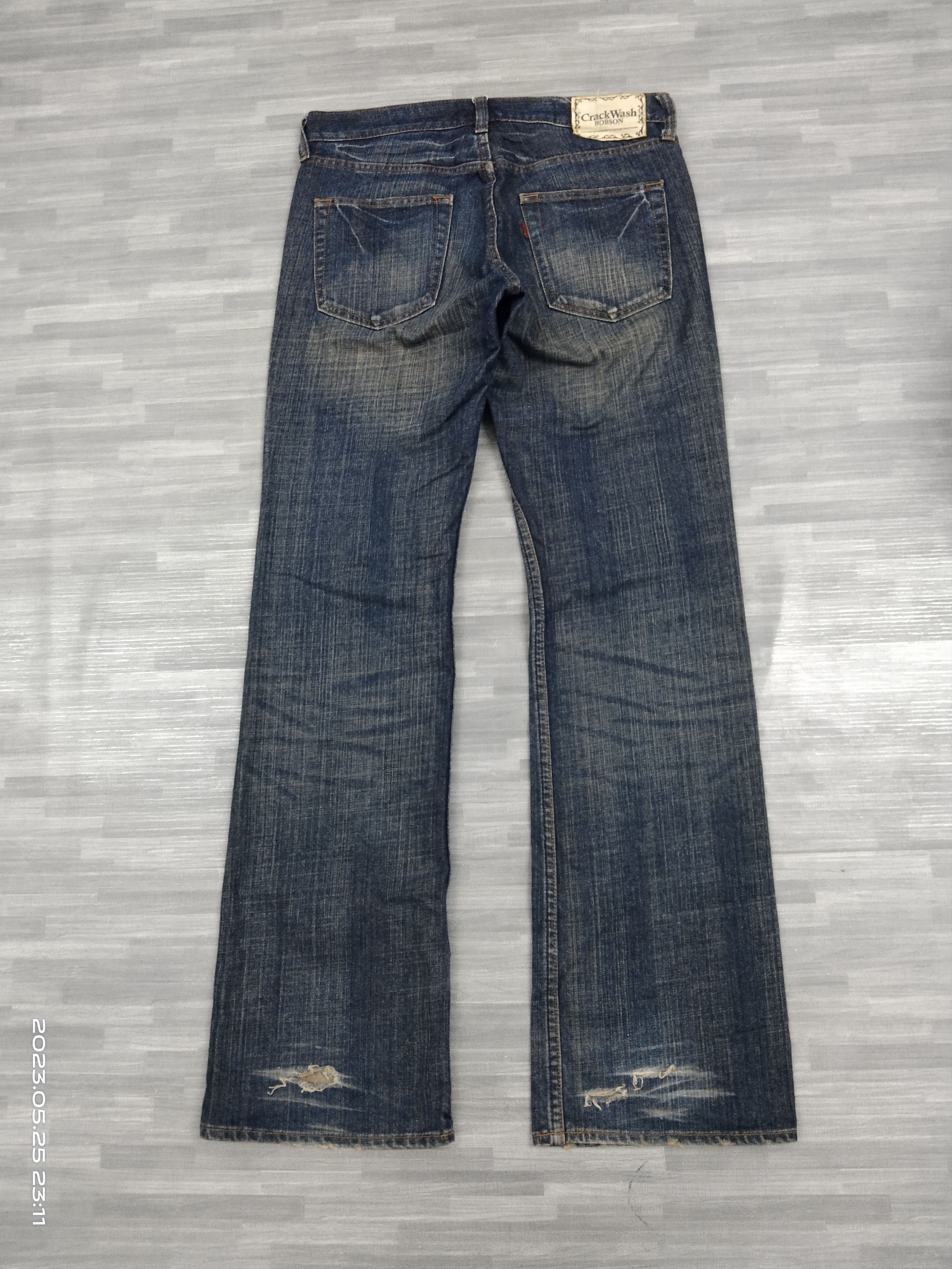 Japanese Brand FLARE SICK CRACKWASH BOBSON DENIM PANTS Size US 30 / EU 46 - 3 Thumbnail