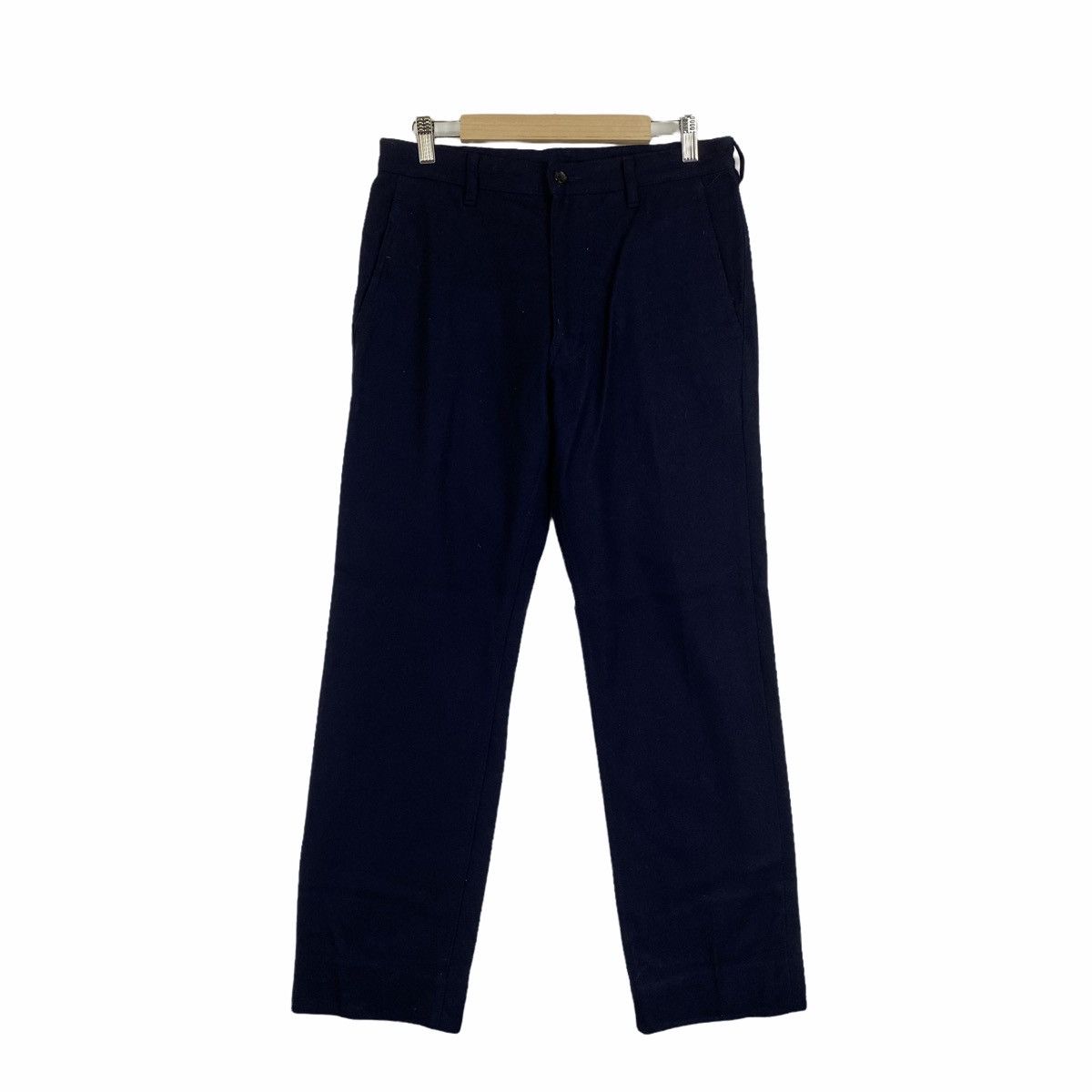 image of Vintage Ad 2009 Comme Des Garcons Homme Plus Wool Pants in Navy, Men's (Size 29)