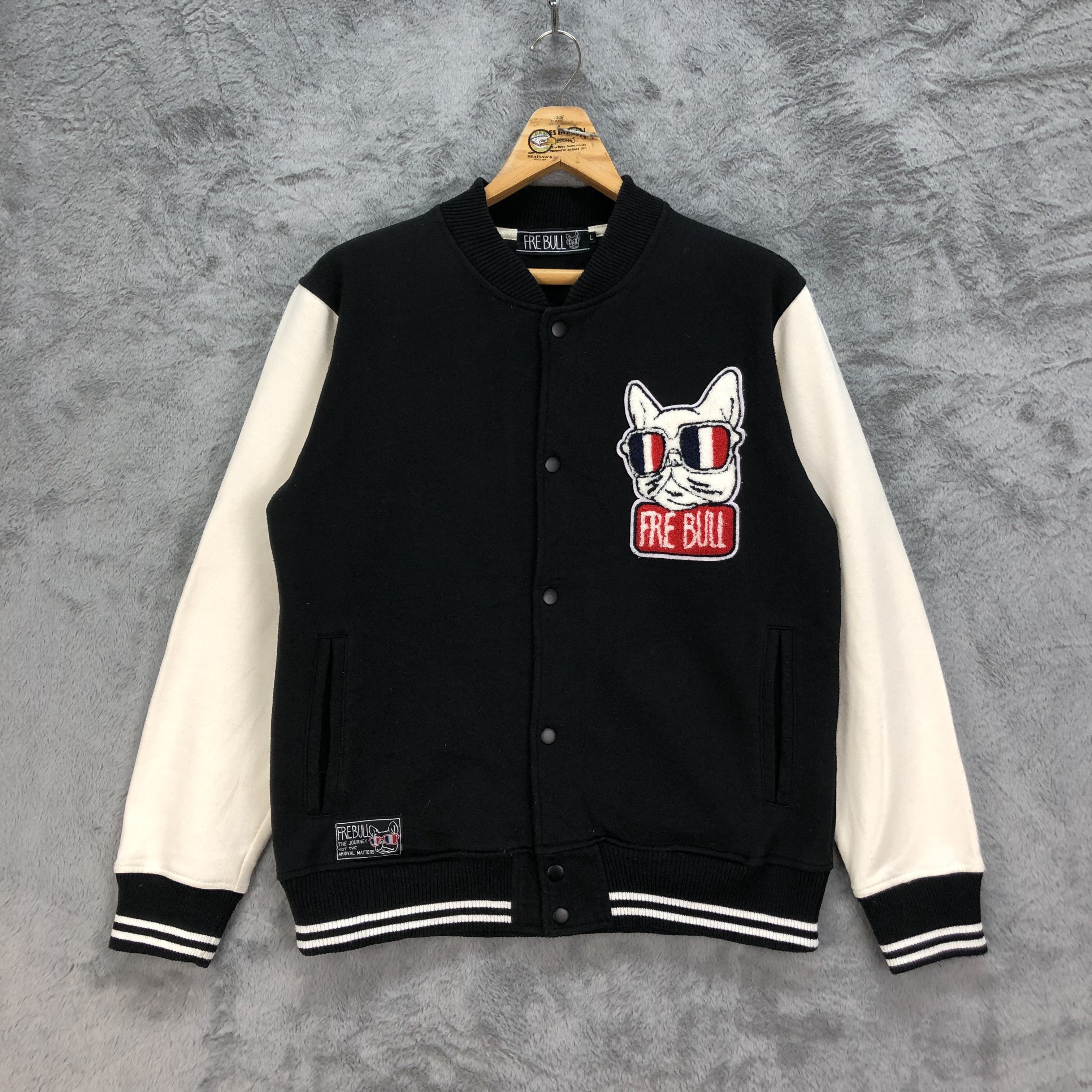FRE BULL Patches Logo Varsity Sweater #4822-172