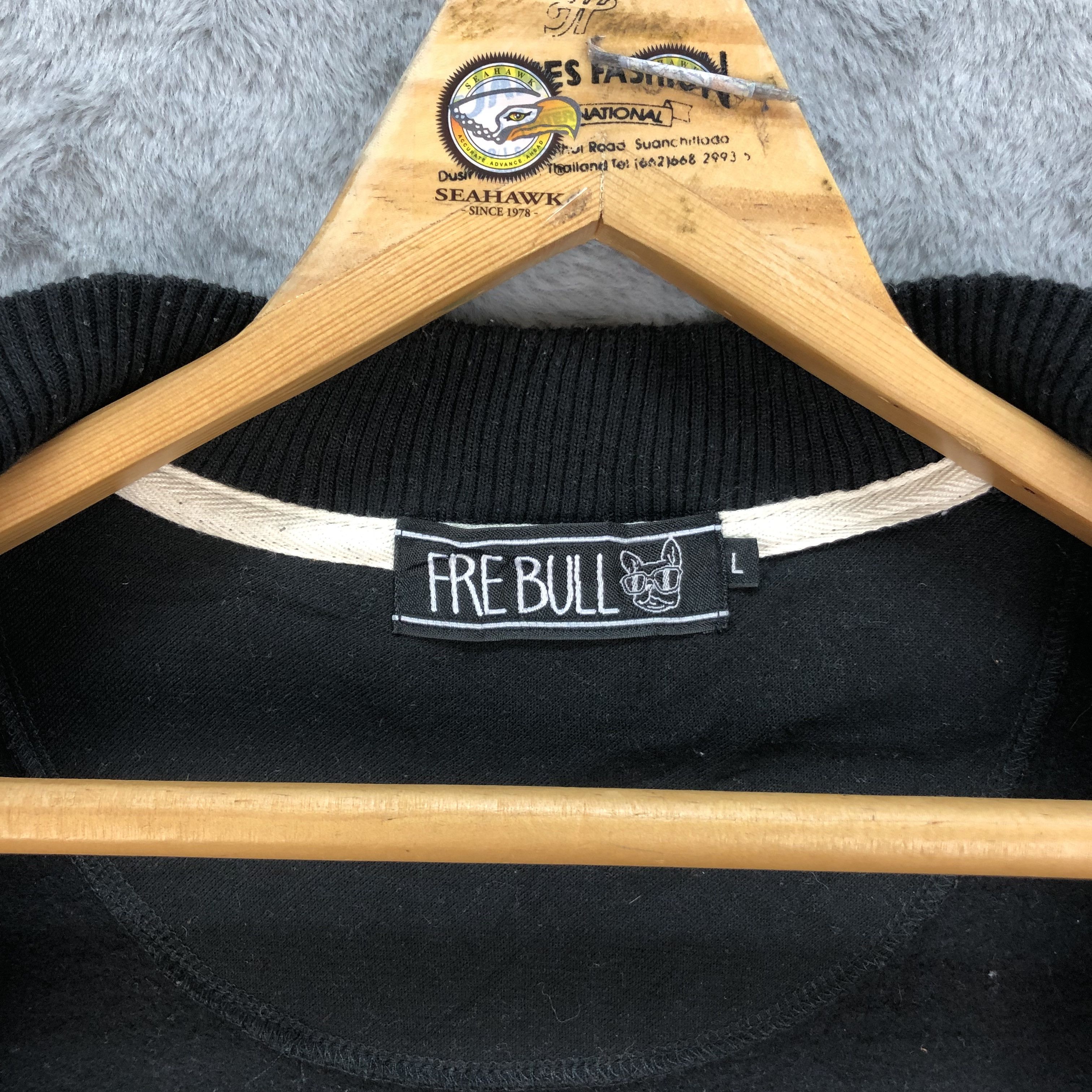 Japanese Brand FRE BULL Patches Logo Varsity Sweater #4822-172 Size US L / EU 52-54 / 3 - 9 Thumbnail