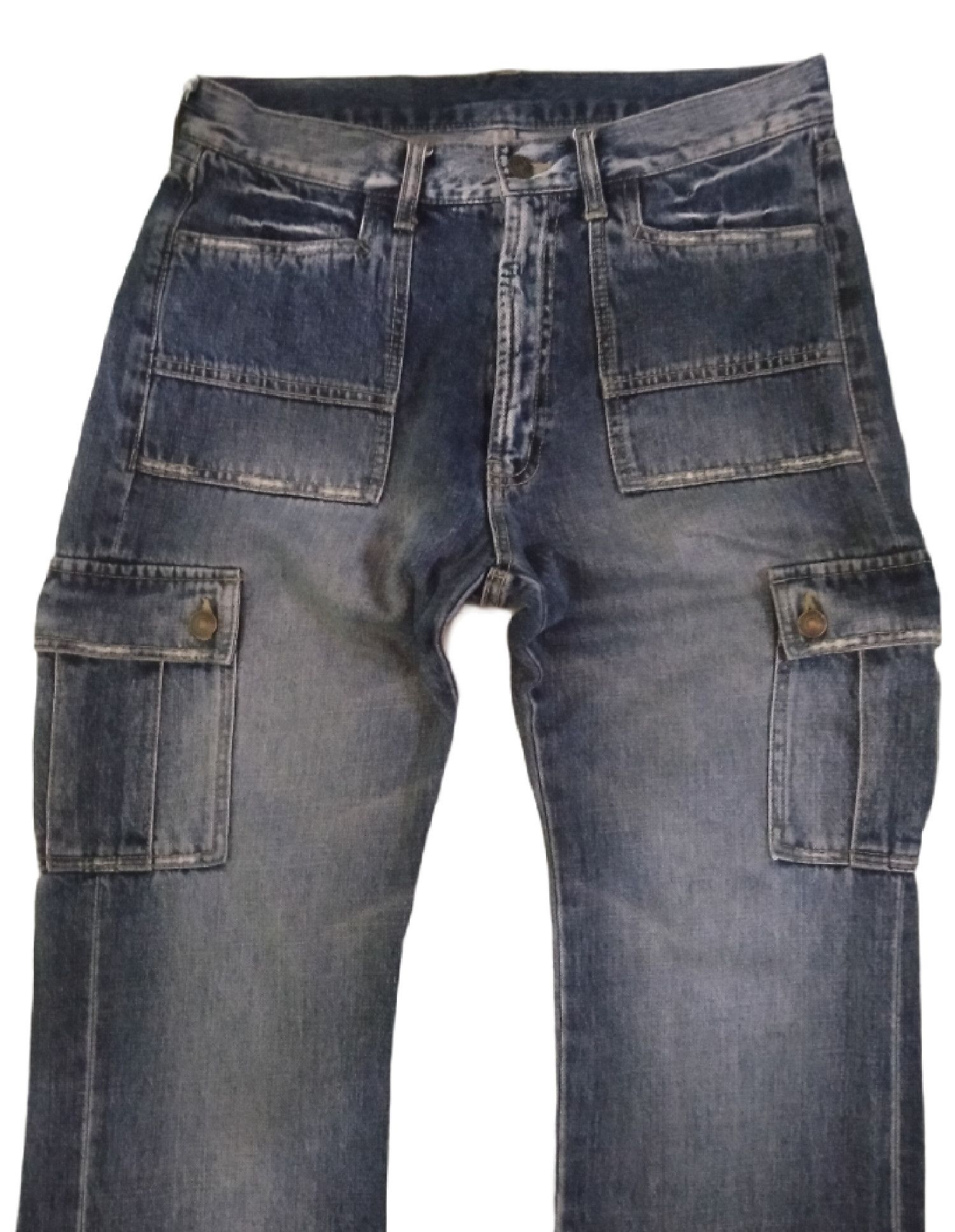 Japanese Brand Vintage Japanese Brand Unknown Cargo Denim Jeans Size US 32 / EU 48 - 4 Thumbnail