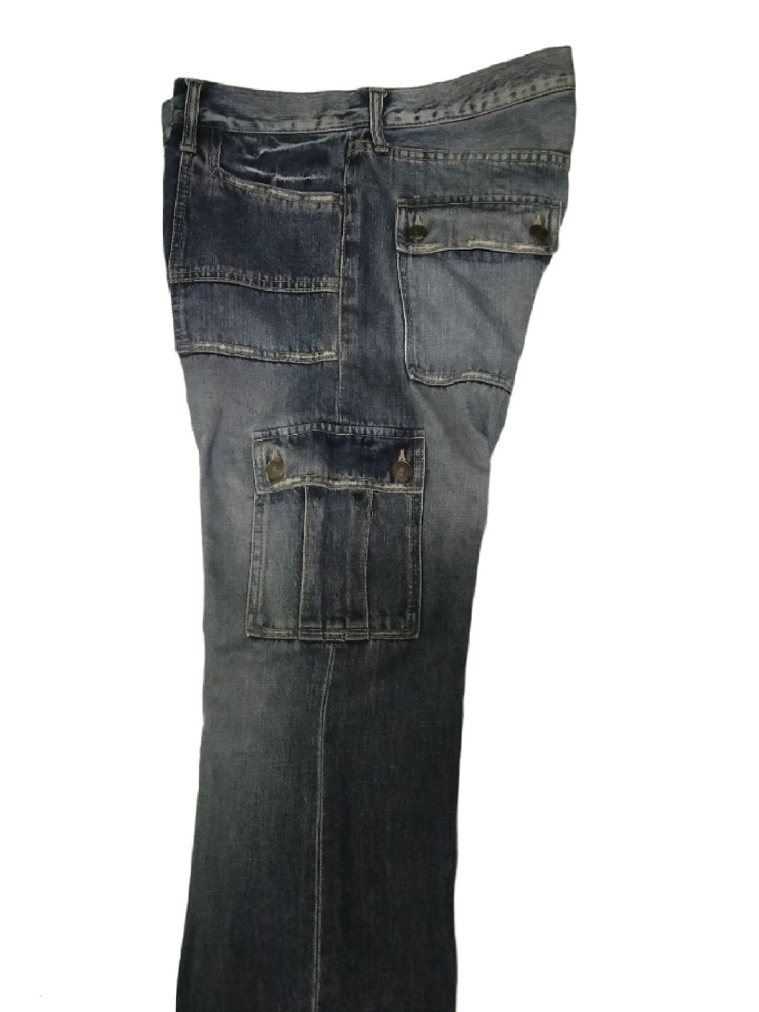 Japanese Brand Vintage Japanese Brand Unknown Cargo Denim Jeans Size US 32 / EU 48 - 12 Thumbnail