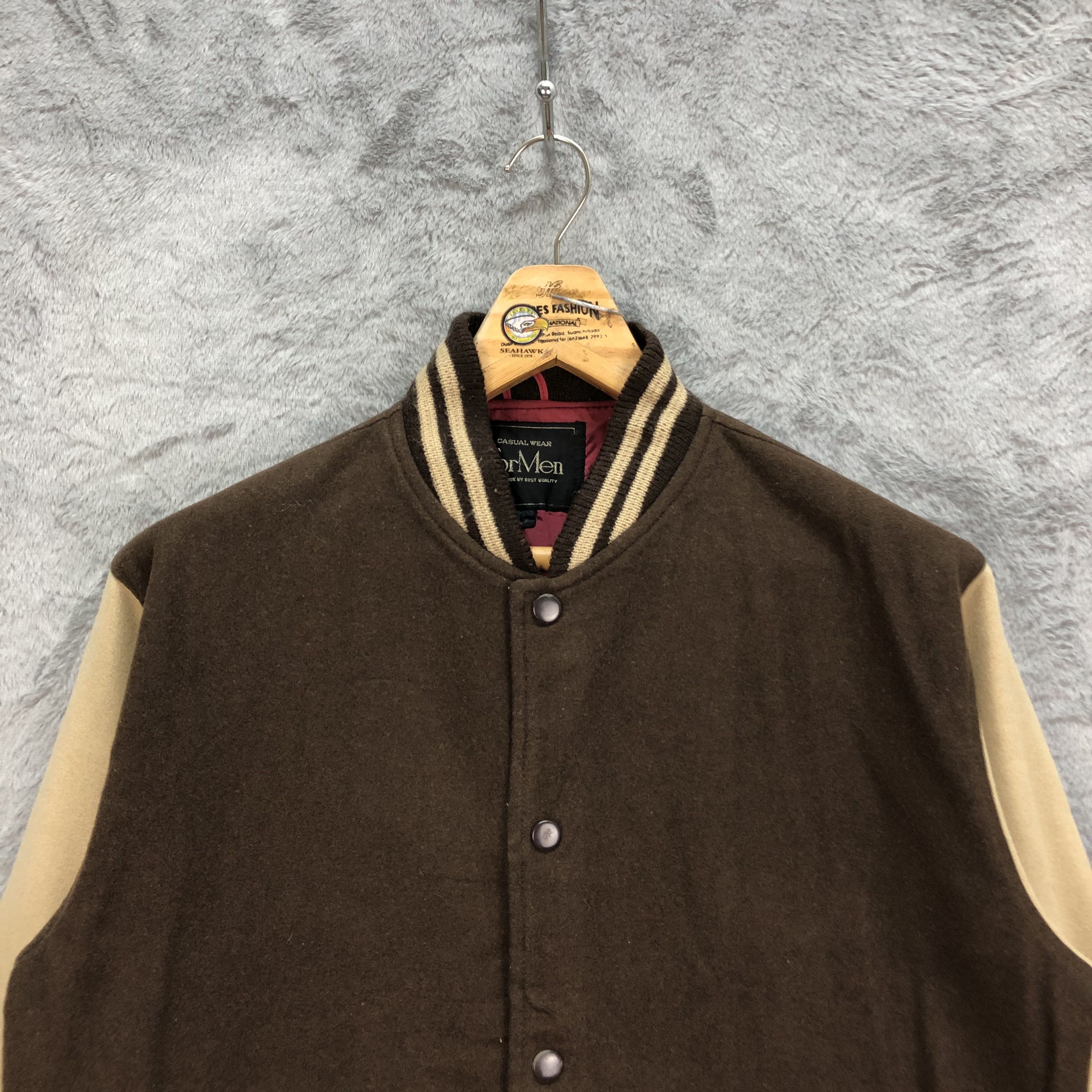 Japanese Brand Casual Wear For Men Wool Varsity Jacket #4900-175 Size US L / EU 52-54 / 3 - 2 Thumbnail