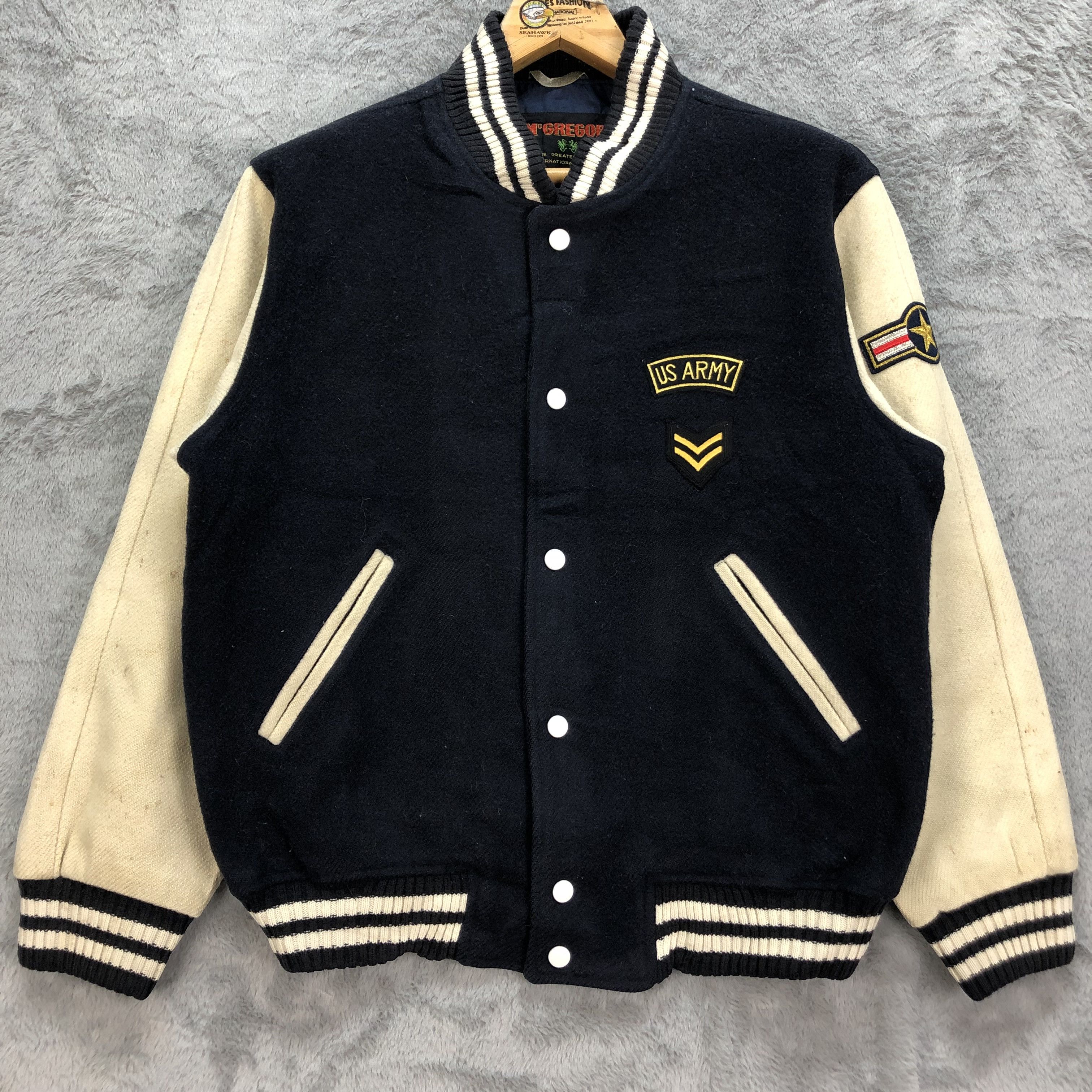 McGregor Vintage Mcgregor Us Army Varsity Jacket #4902-175 Size US L / EU 52-54 / 3 - 3 Thumbnail