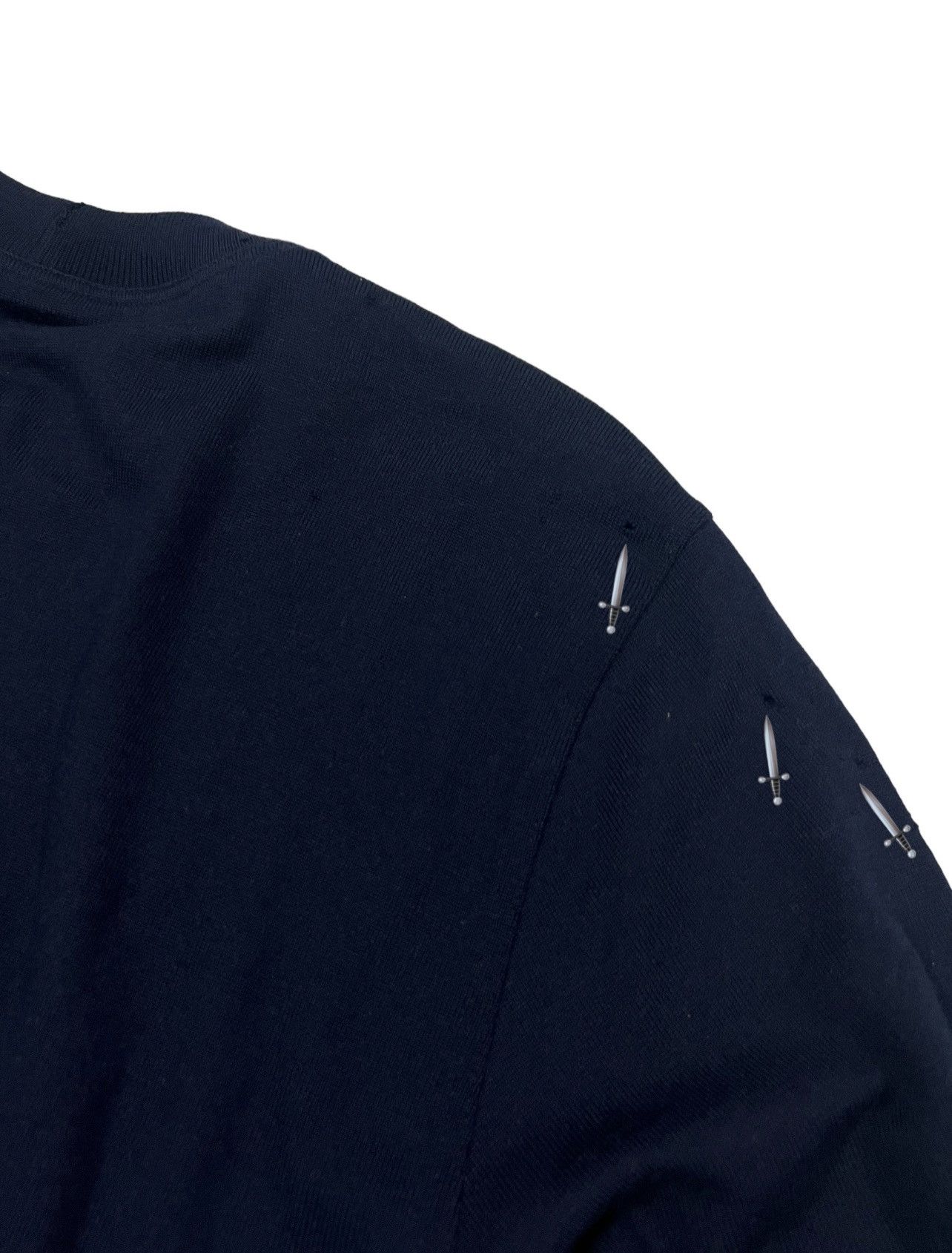 Salvatore Ferragamo Sickk💥 Salvatore Ferragamo Embroidery Logo Knitwear Size US M / EU 48-50 / 2 - 9 Thumbnail