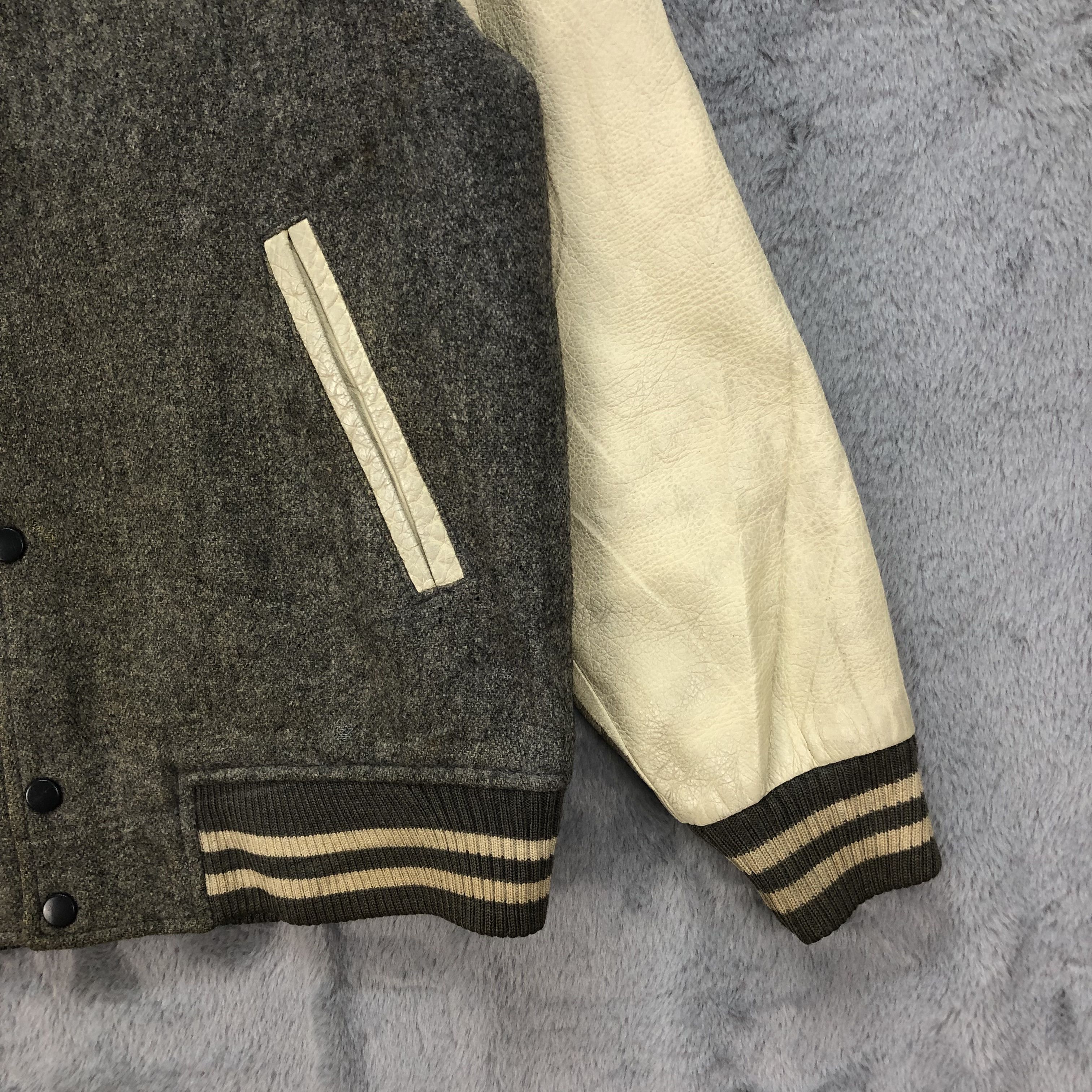 Japanese Brand Vintage SPORTY CASTAL Wool Leather Varsity Jacket #4852--174 Size US M / EU 48-50 / 2 - 7 Thumbnail