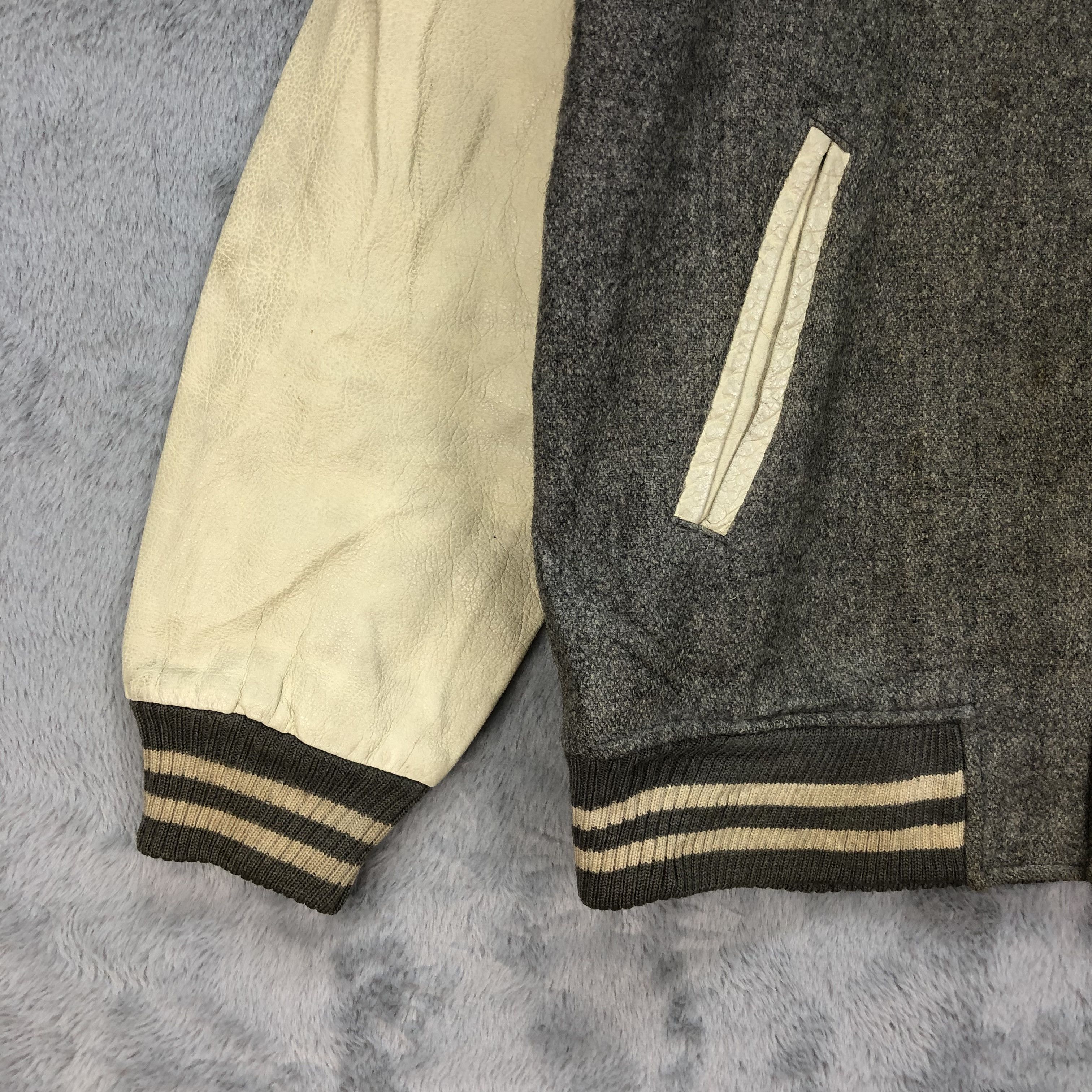 Japanese Brand Vintage SPORTY CASTAL Wool Leather Varsity Jacket #4852--174 Size US M / EU 48-50 / 2 - 6 Thumbnail