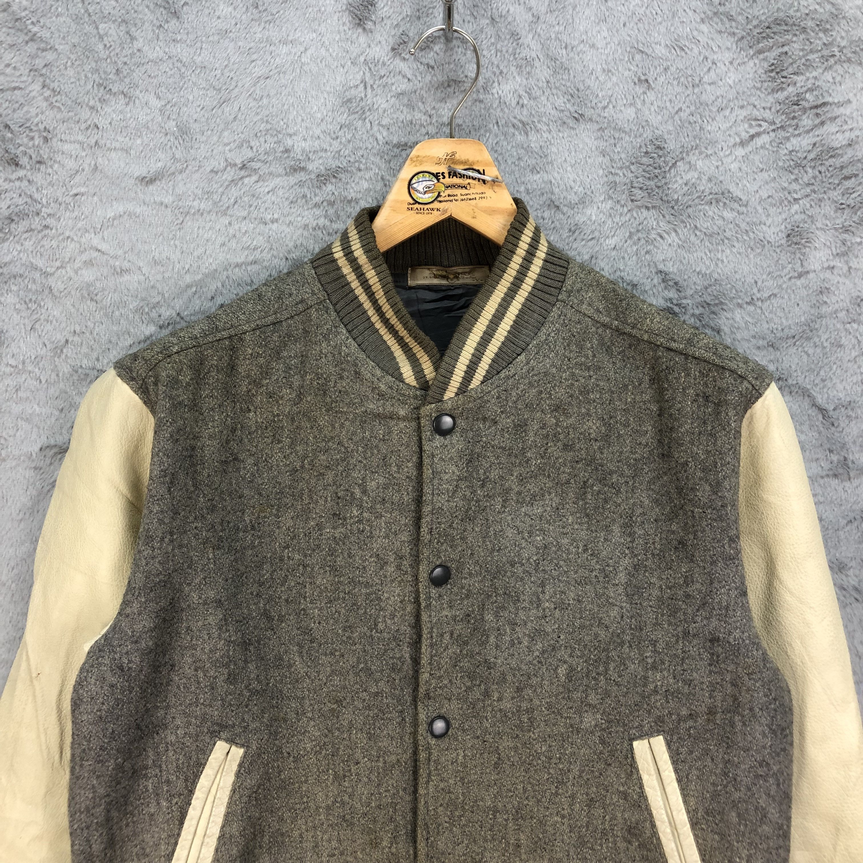 Japanese Brand Vintage SPORTY CASTAL Wool Leather Varsity Jacket #4852--174 Size US M / EU 48-50 / 2 - 2 Thumbnail