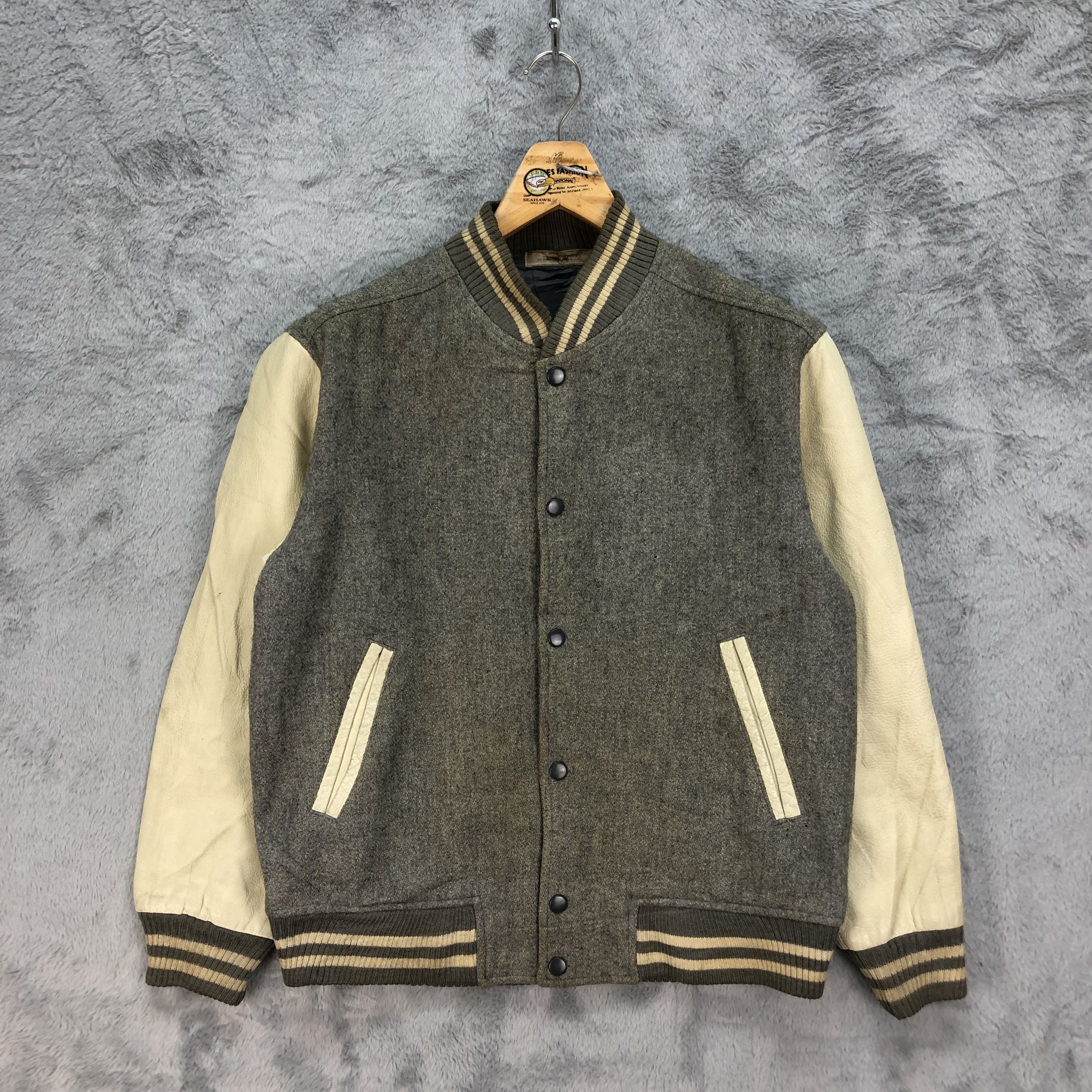 Japanese Brand Vintage SPORTY CASTAL Wool Leather Varsity Jacket #4852--174 Size US M / EU 48-50 / 2 - 1 Thumbnail