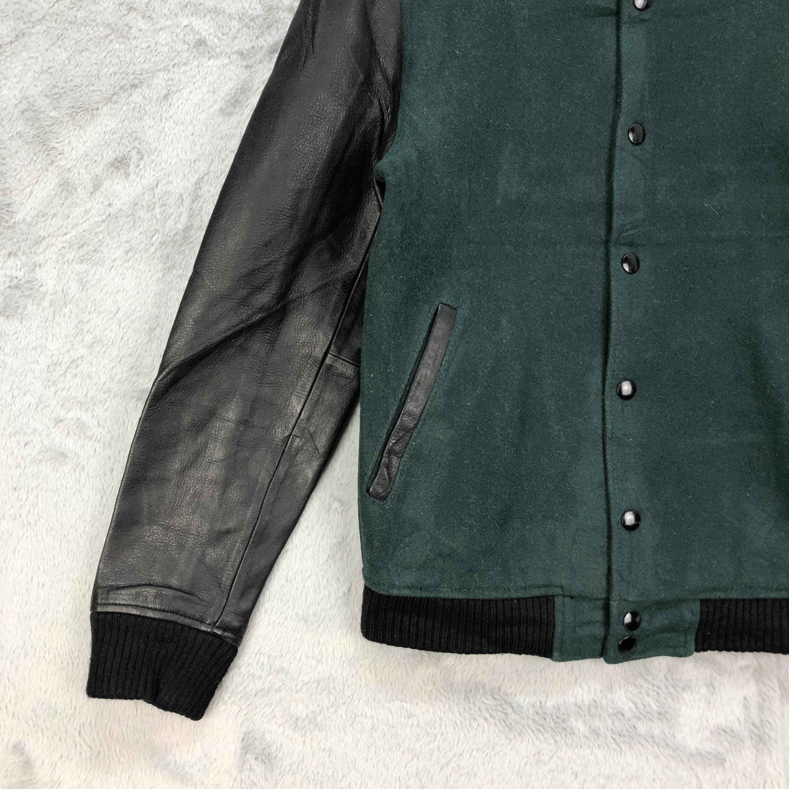 Journal Standard Journal Standard Green Wool Varsity Jacket #4850-174 Size M / US 6-8 / IT 42-44 - 4 Thumbnail